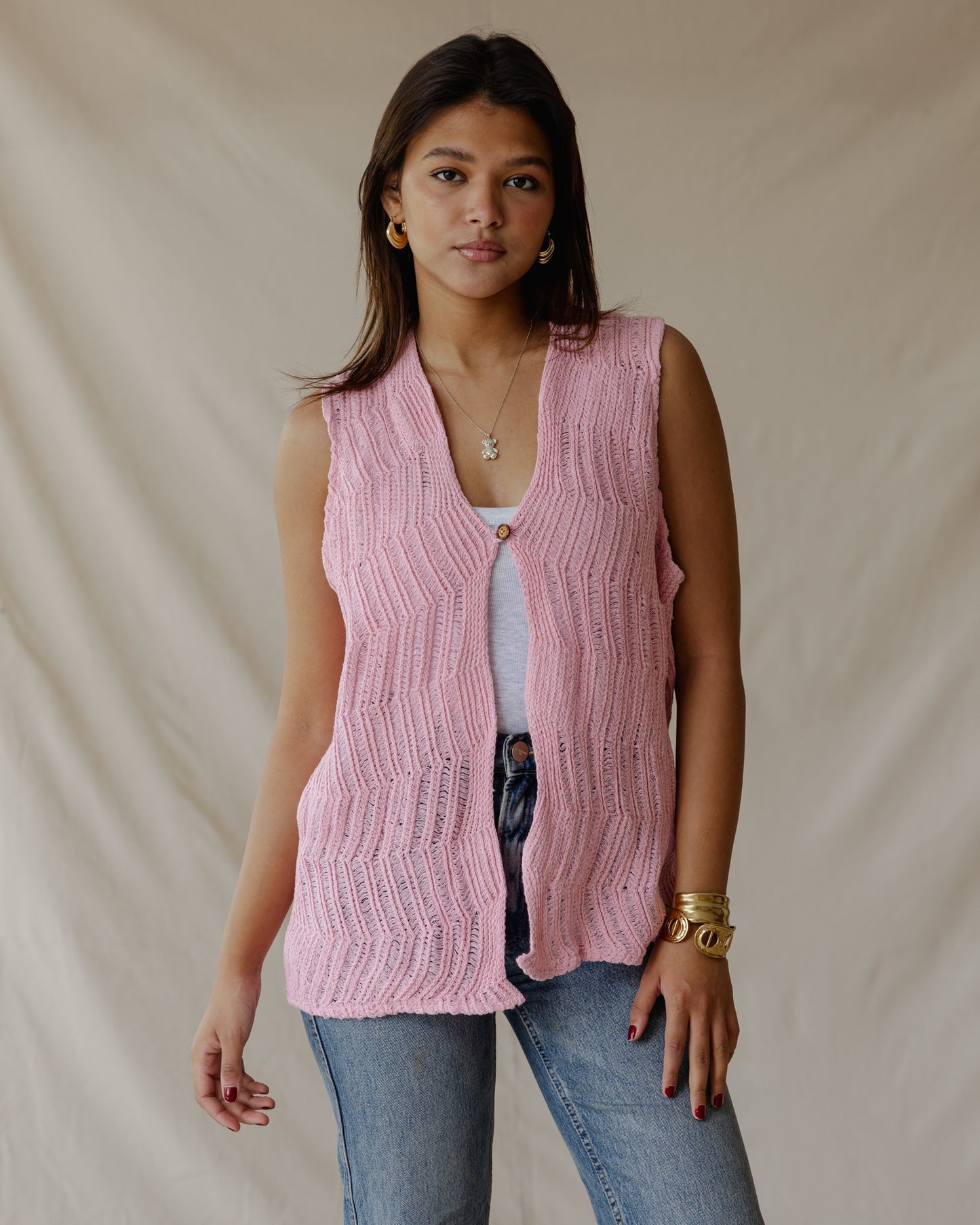 Waveline Vest Pink