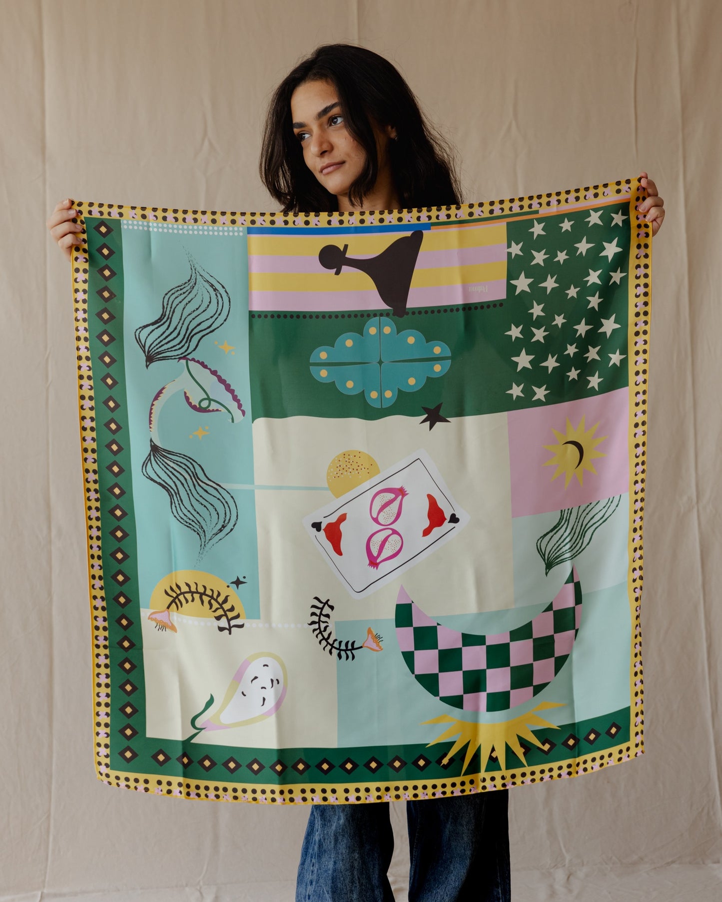 Game Night In Lime Wrap Scarf