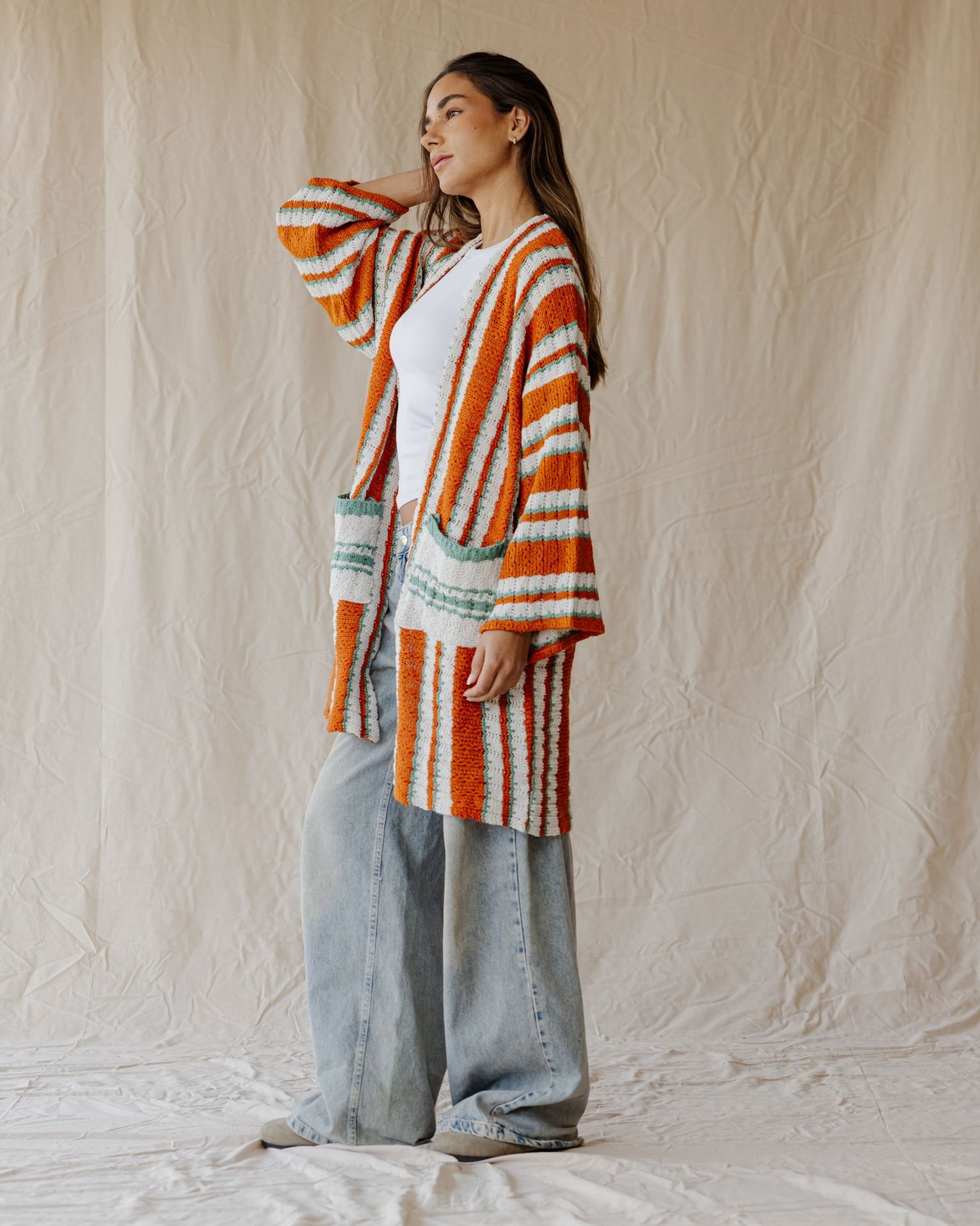 Terracotta Mint Pop Cardigan