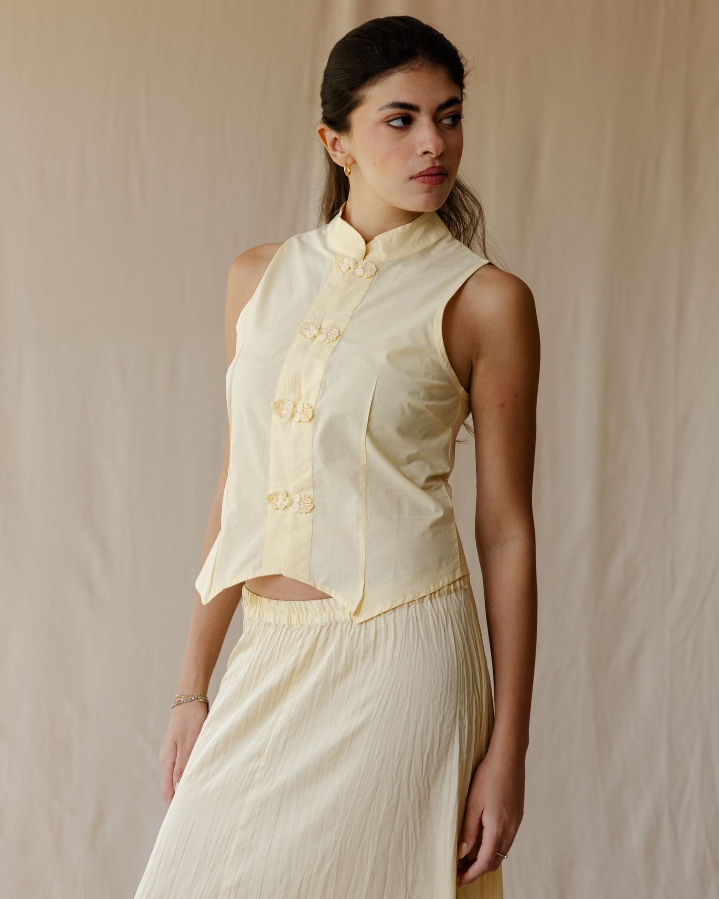 Empress Knot Butter Yellow Vest