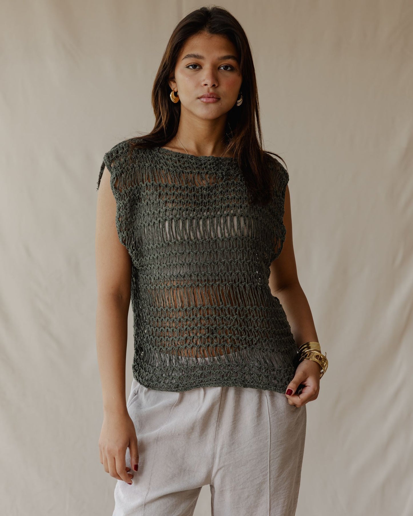 بلوزة "Knit Me Not Olive"