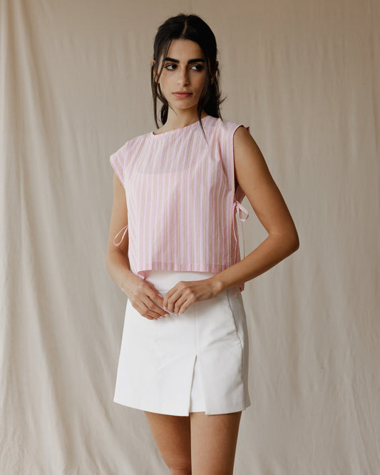 Sugarstripe Stories Sleeveless Blouse
