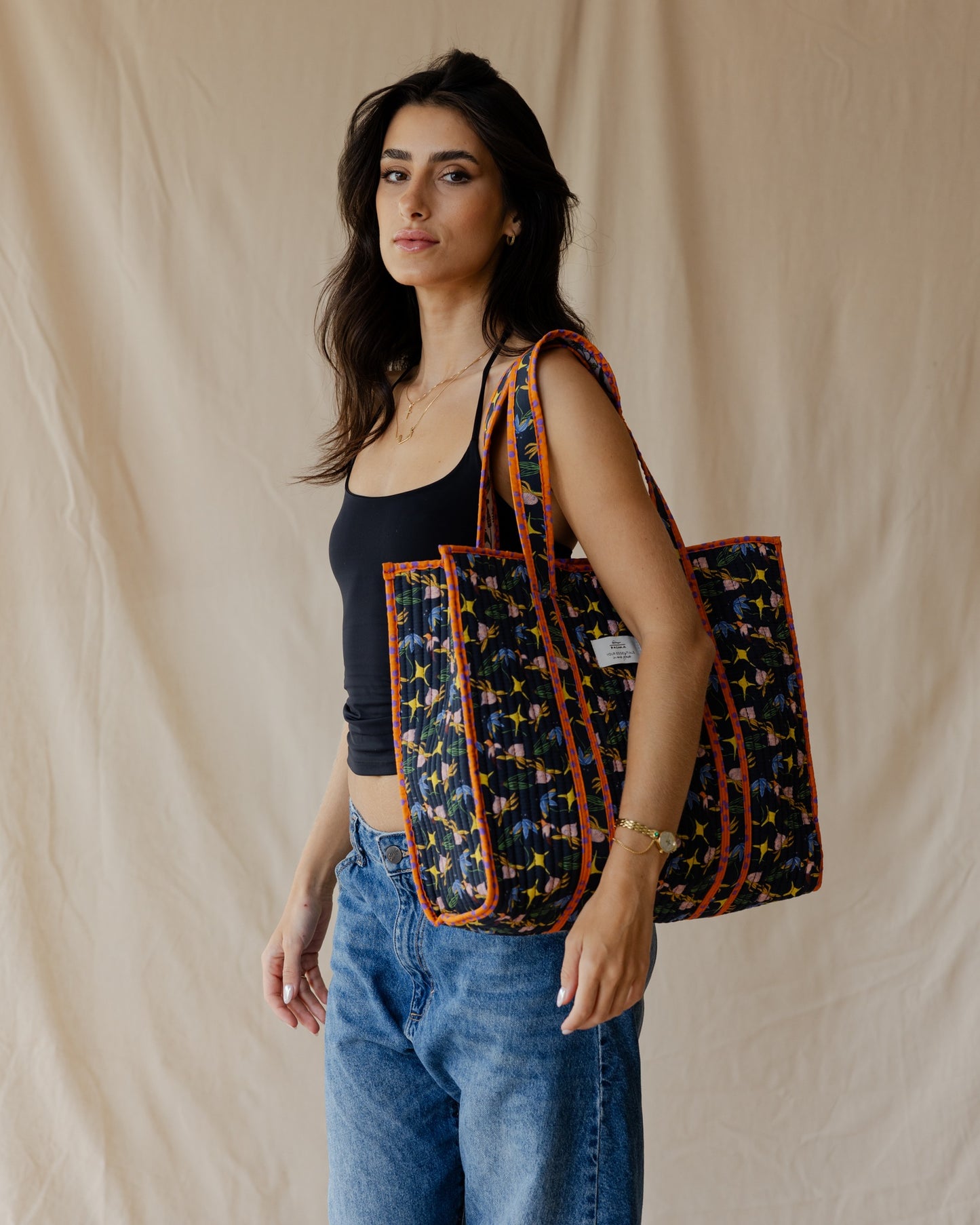 Exotic Bird Quilted Tote Bag