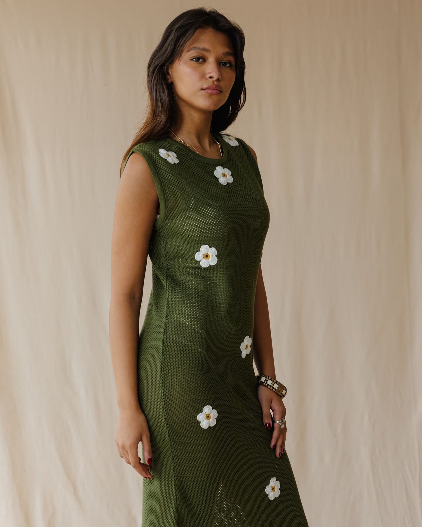 Olive Daisy Drift Dress