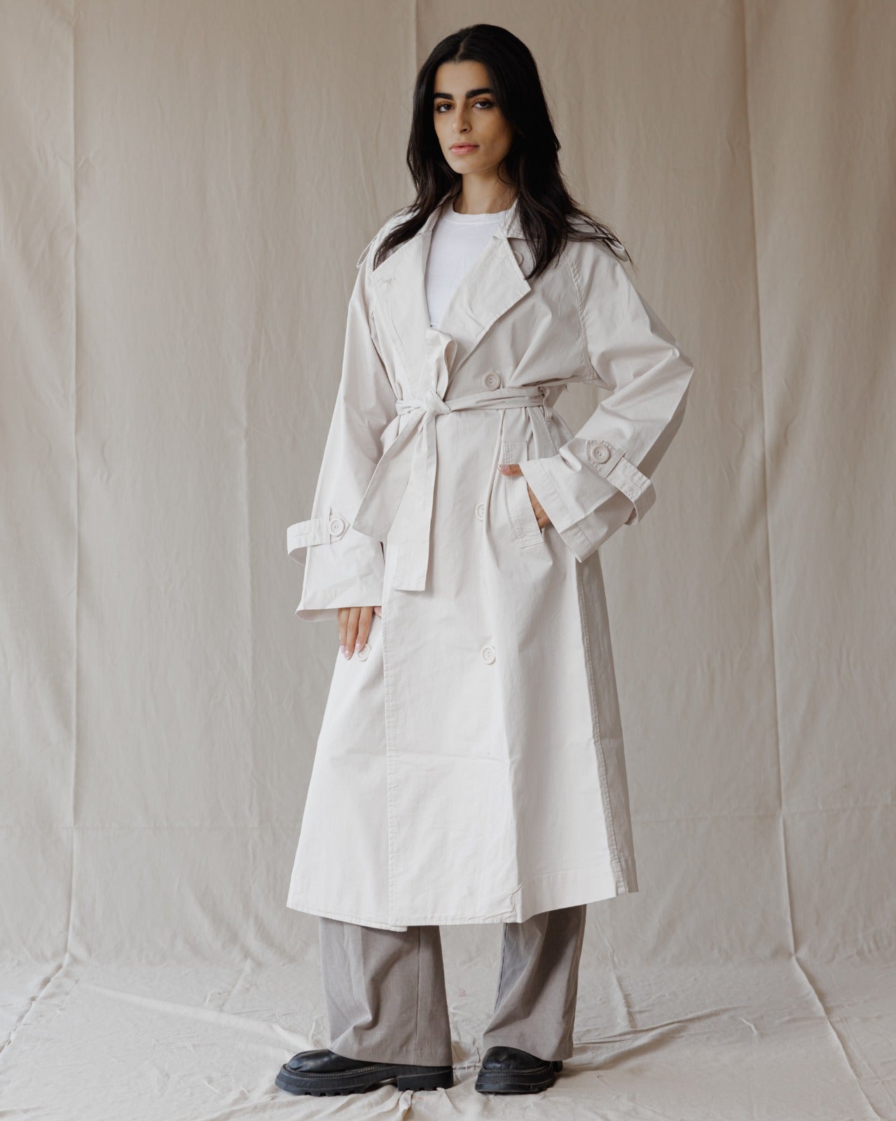 Relax Fit Trench Coat Beige
