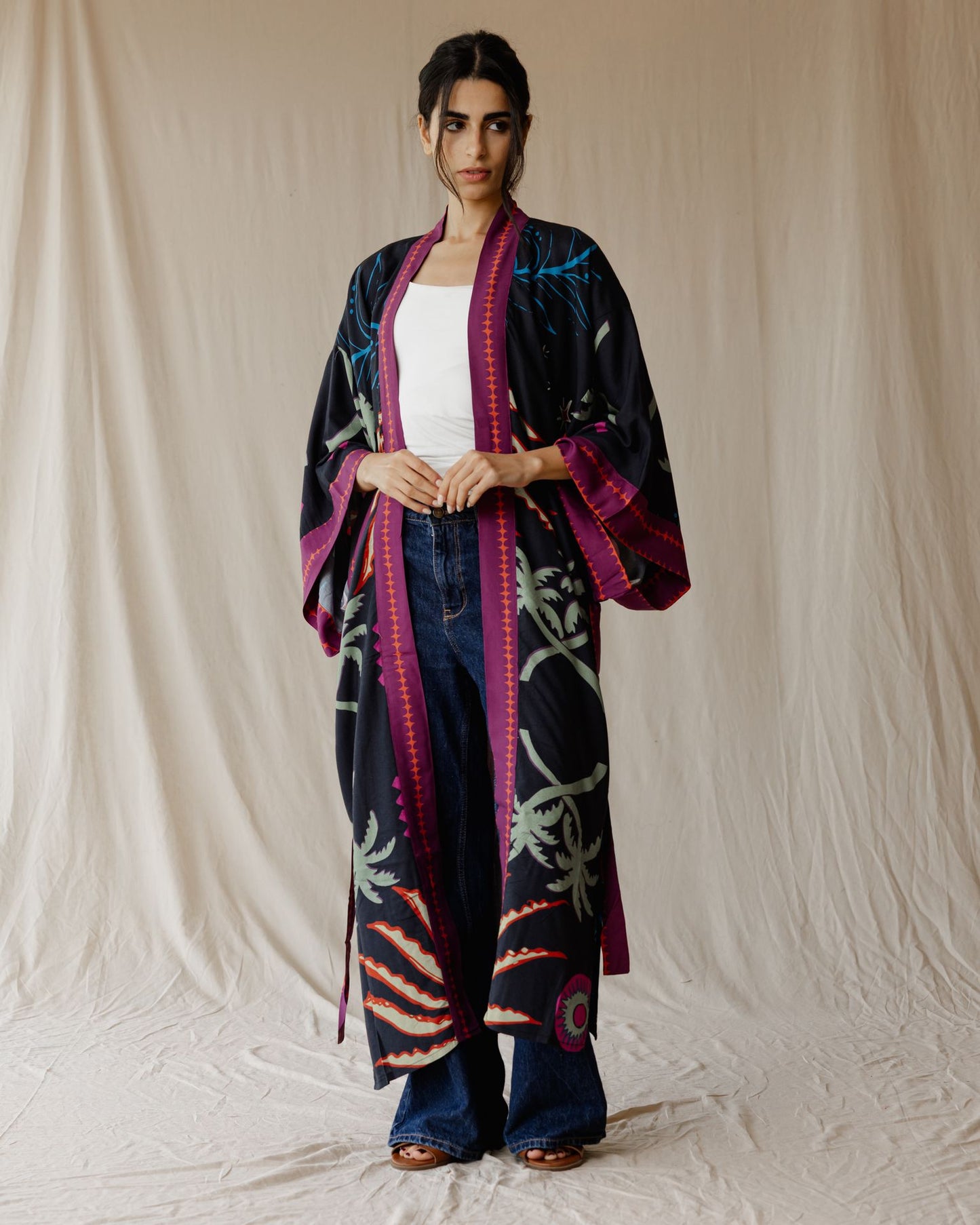 Island Dreams Kimono Dark