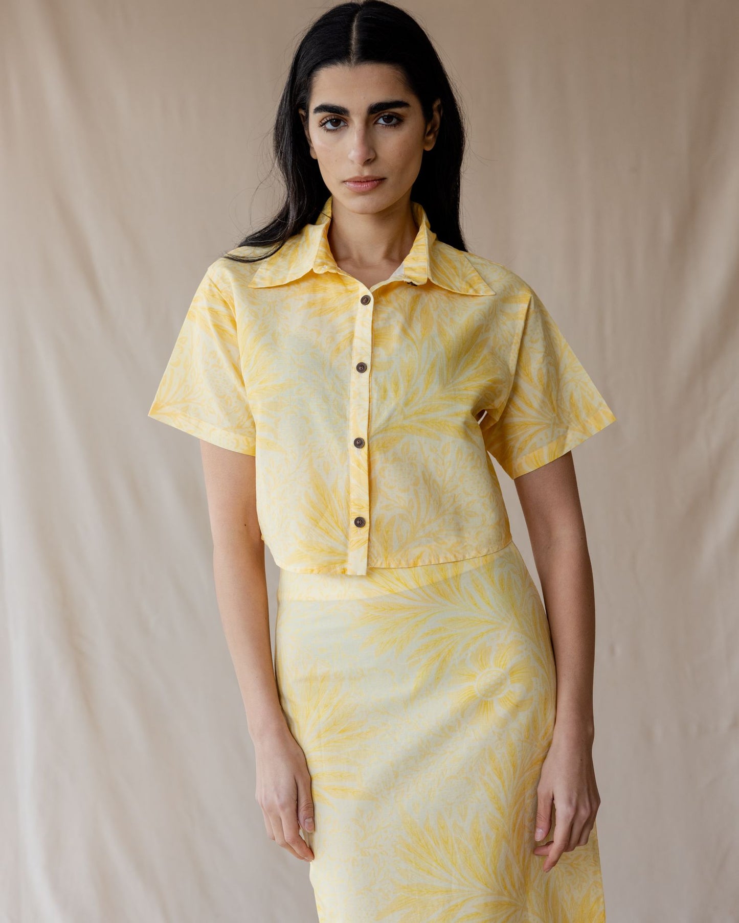 Antique Bloom Shirt In Butter Yellow