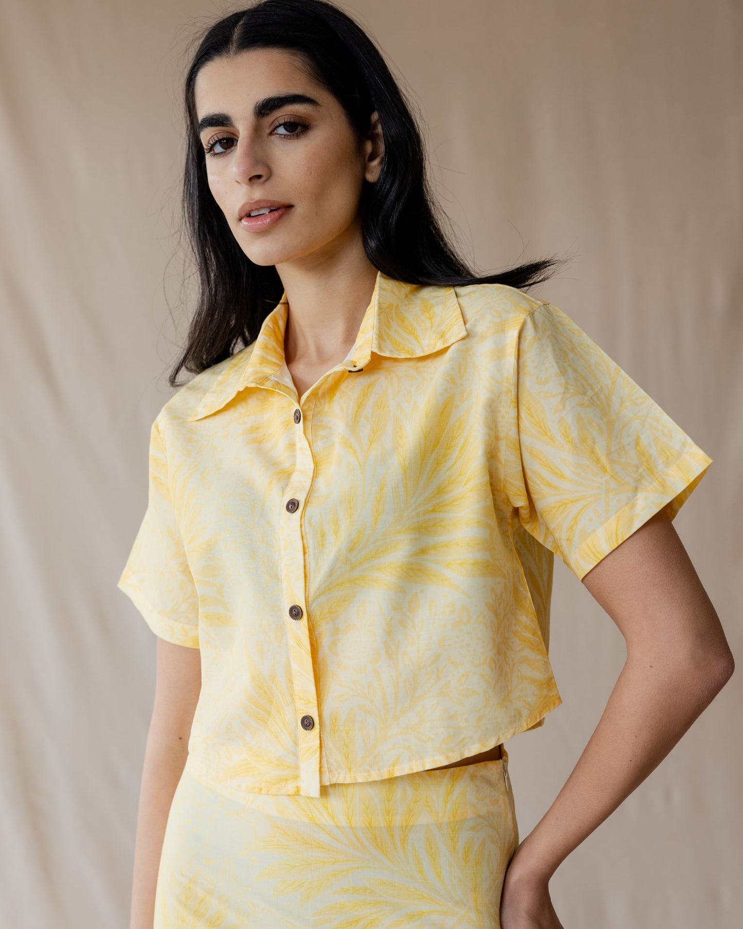 Antique Bloom Shirt In Butter Yellow