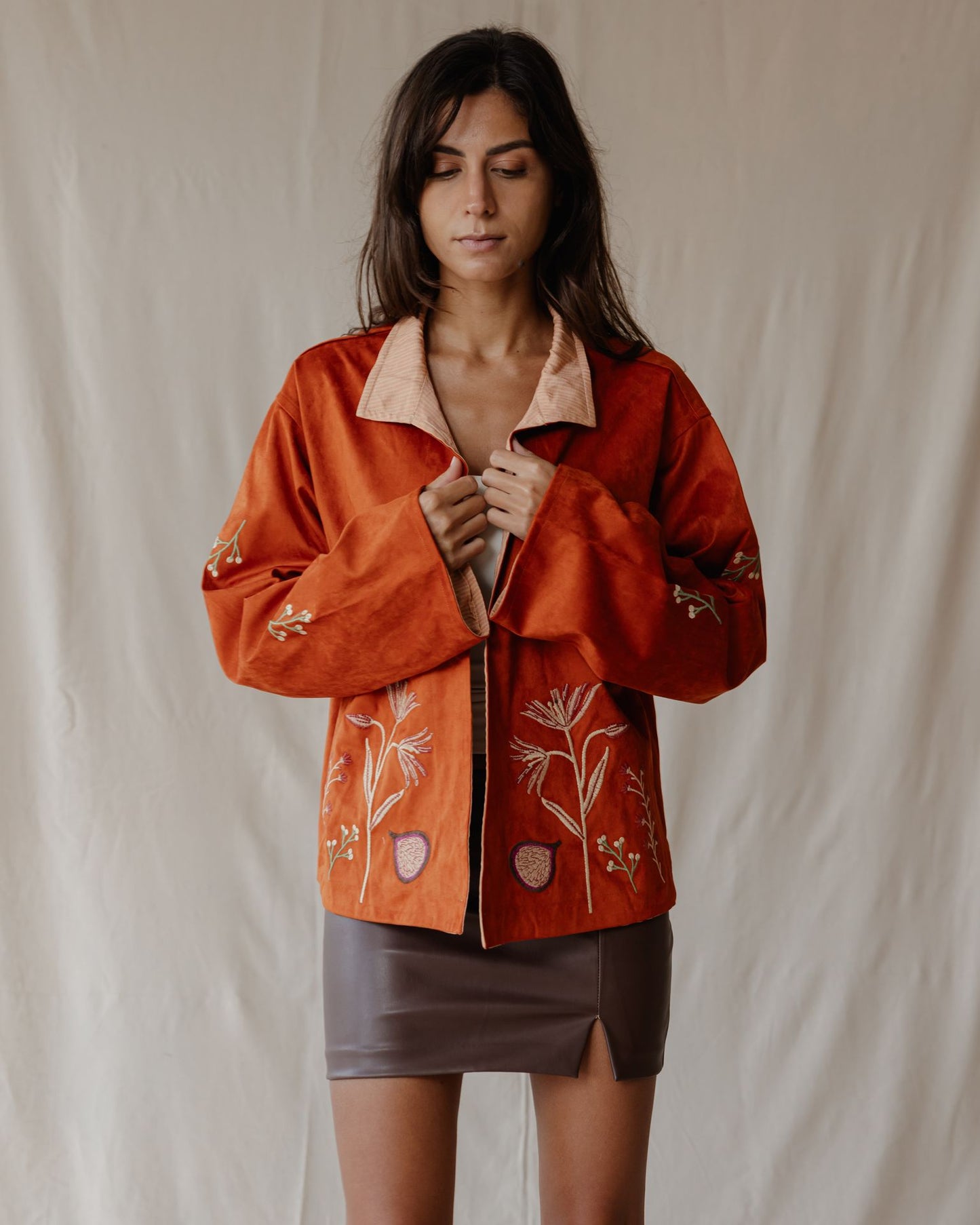 Embroidered Fig Garden Jacket