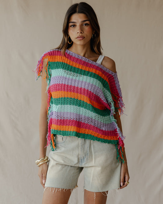 Cotton Candy Chaos Sleeveless Top