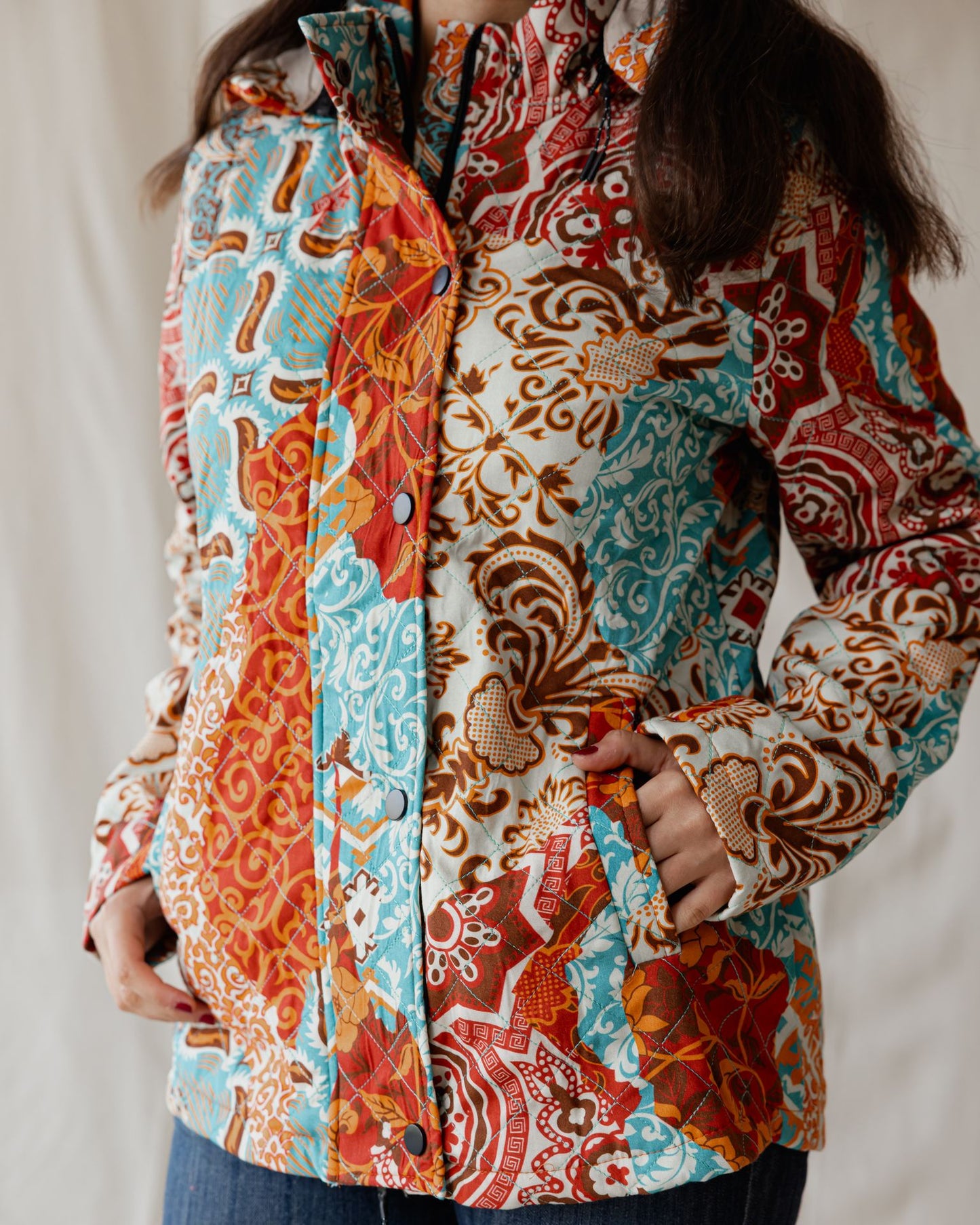 Persian Mirage Jacket In Turquoise