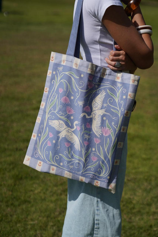 Feathered Souls Tote In Blue