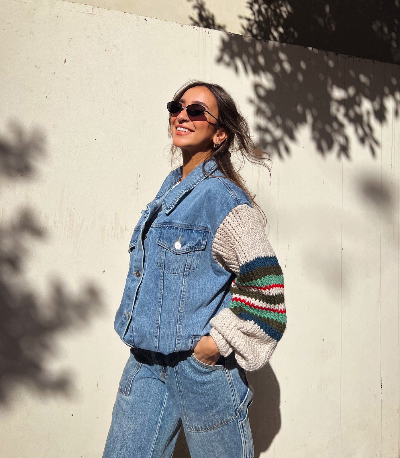 جاكيت Ace Trico X Denim باللون الأخضر