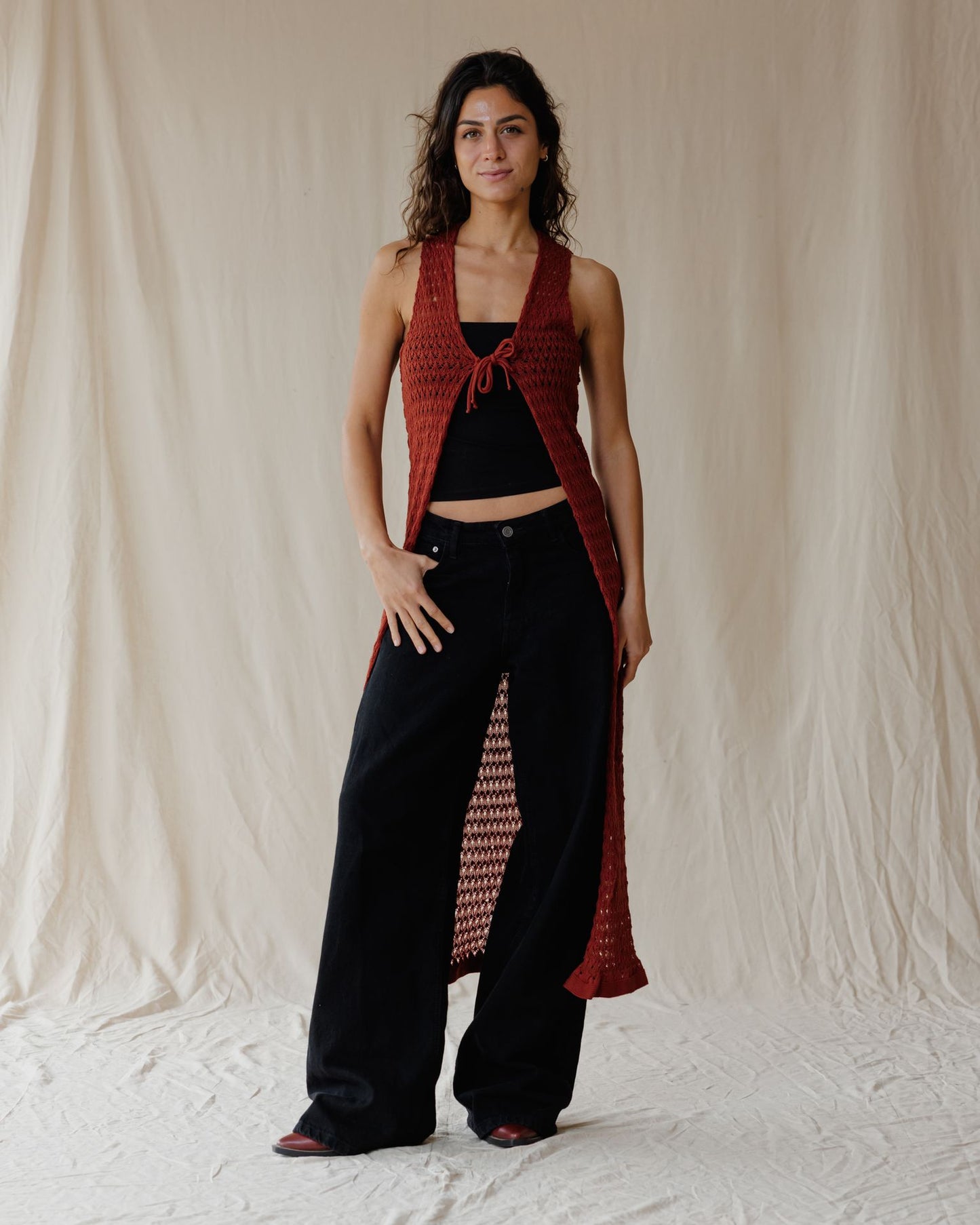 Sunset Trico Brick Cardigan