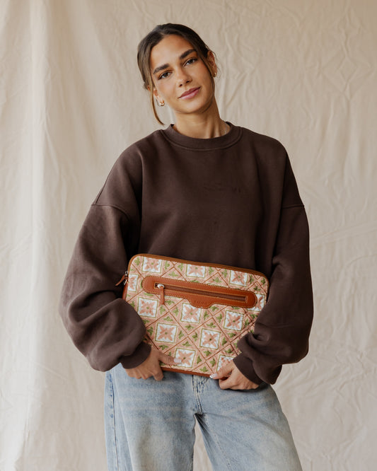 Dusty Rose Mosaic Quilted Sleeve