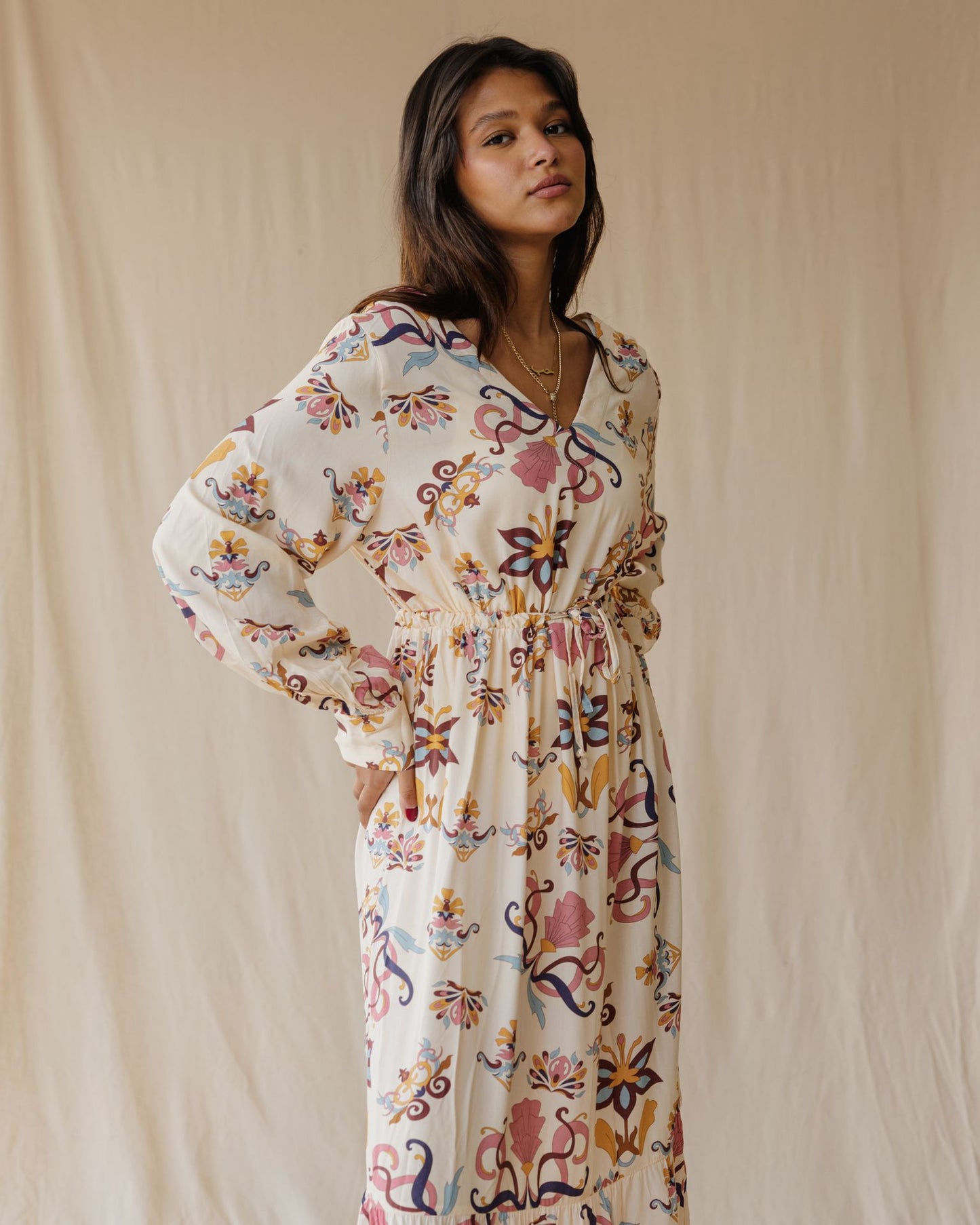 Wildflower Waltz Off-White Dress