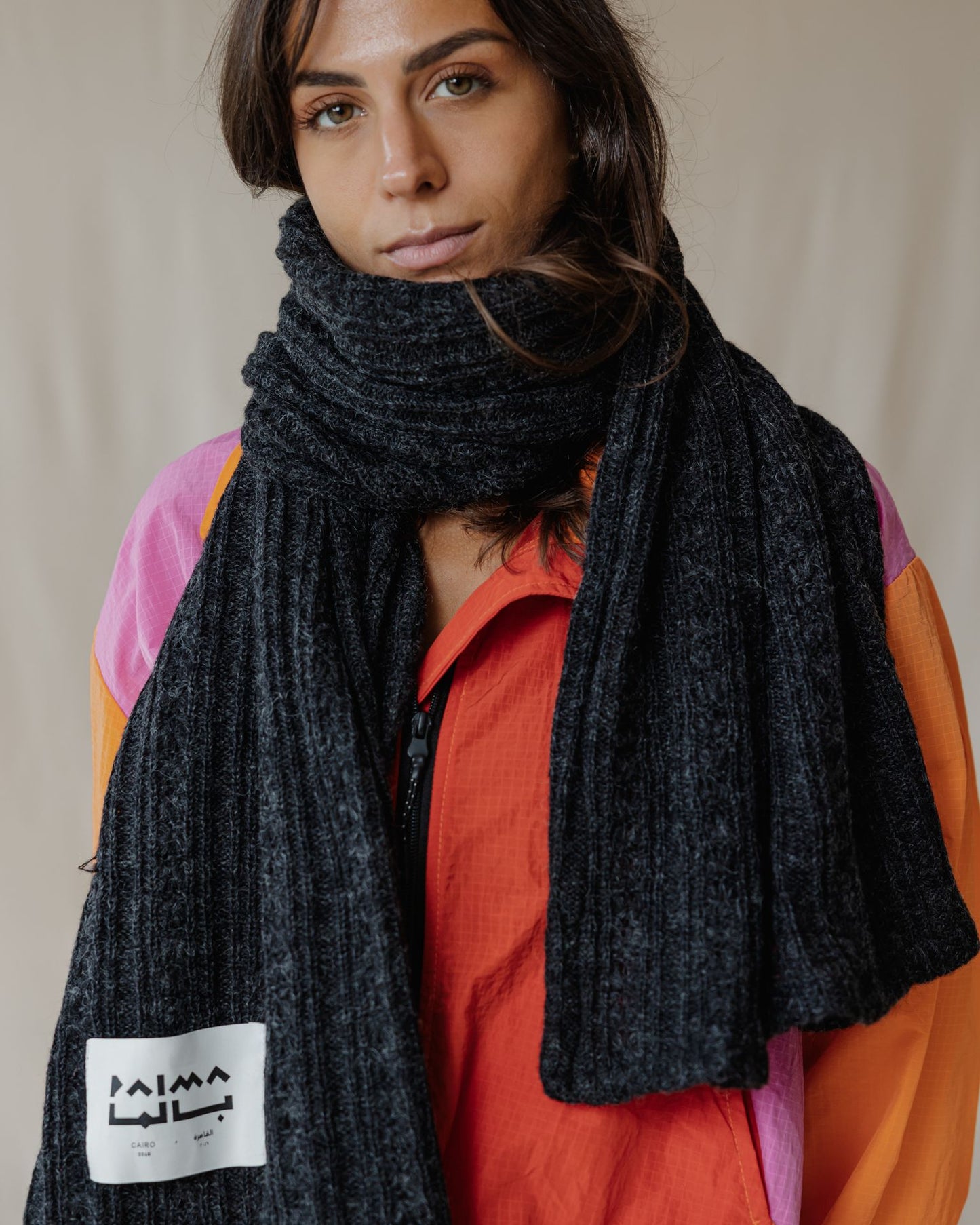The Textured Dark Grey Scarf