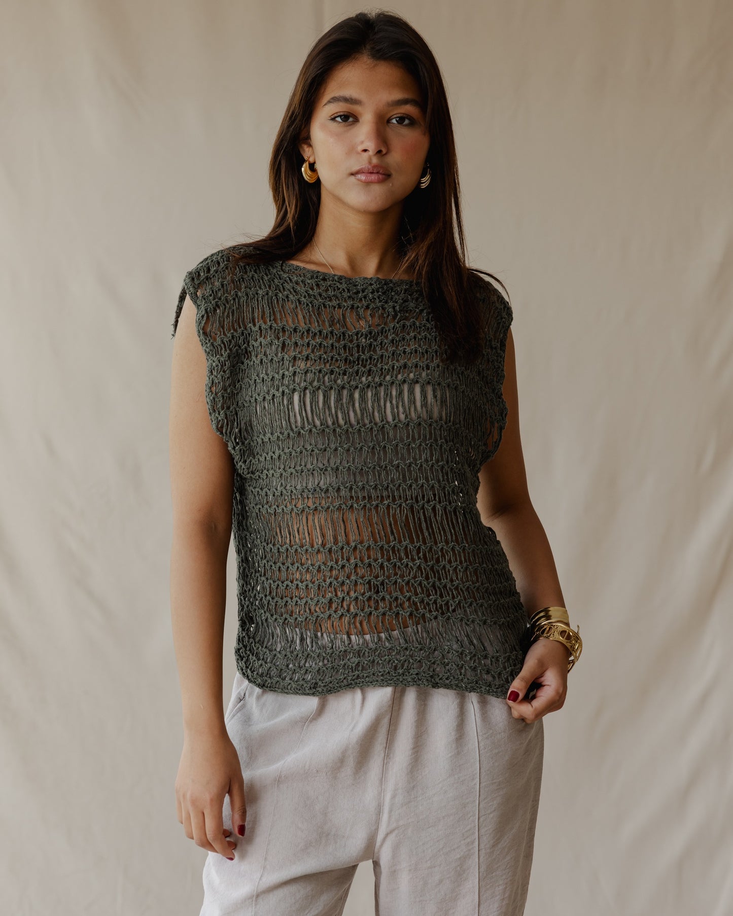 بلوزة "Knit Me Not Olive"