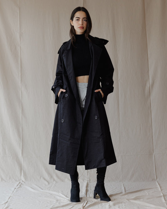 Relax Fit Trench Coat Black