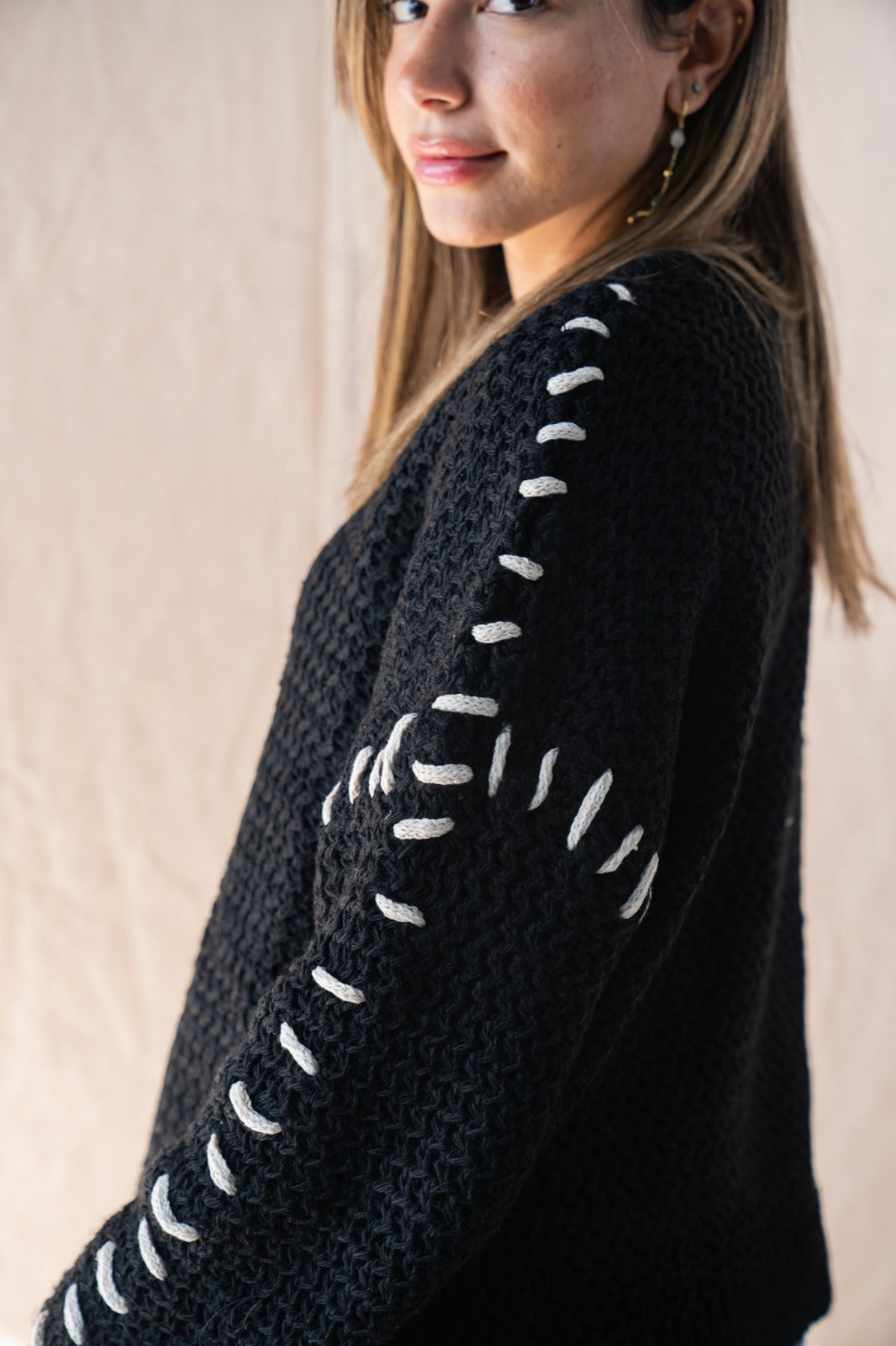 The Hand-Stitched Sweater Black