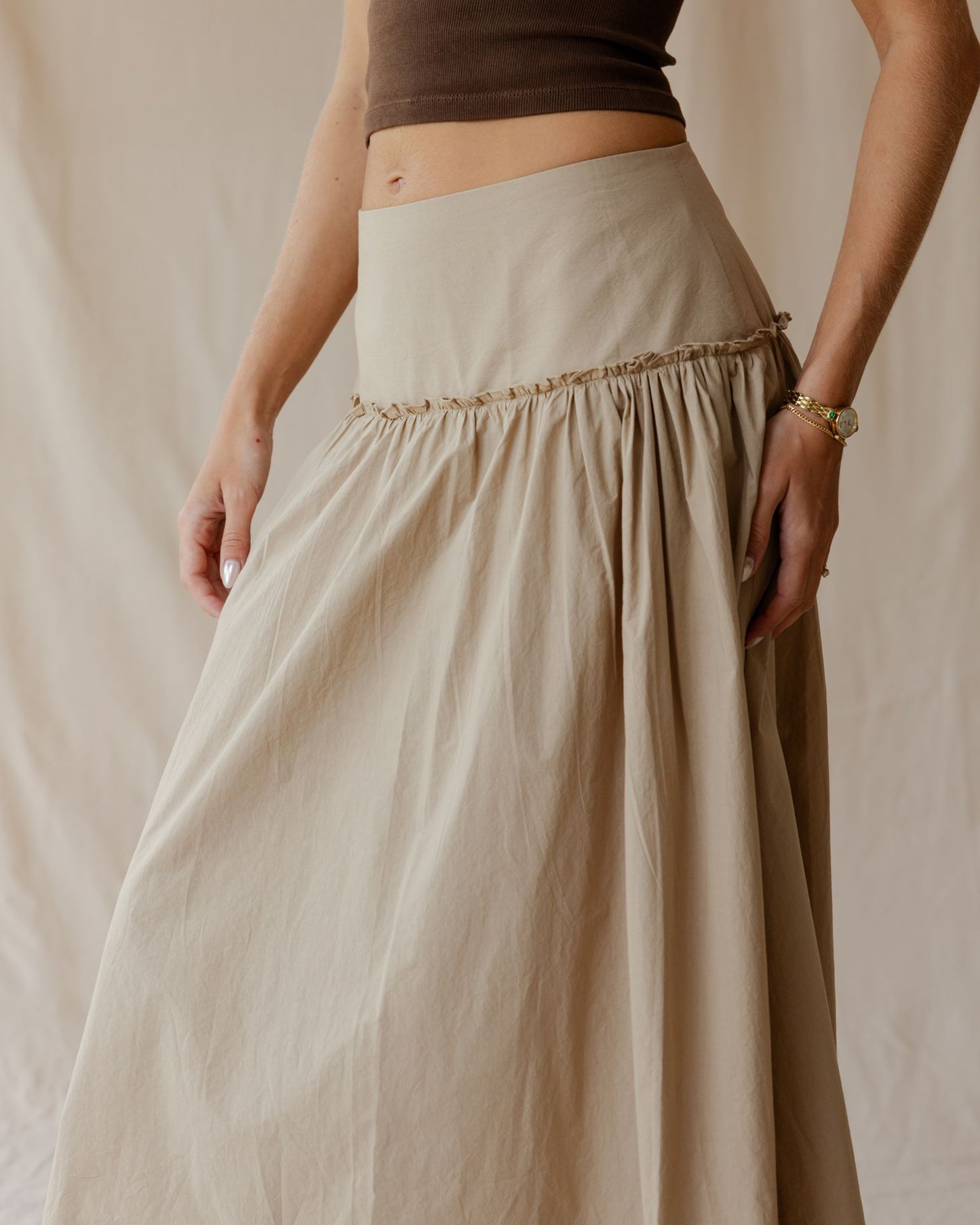 Cream Flow Skirt