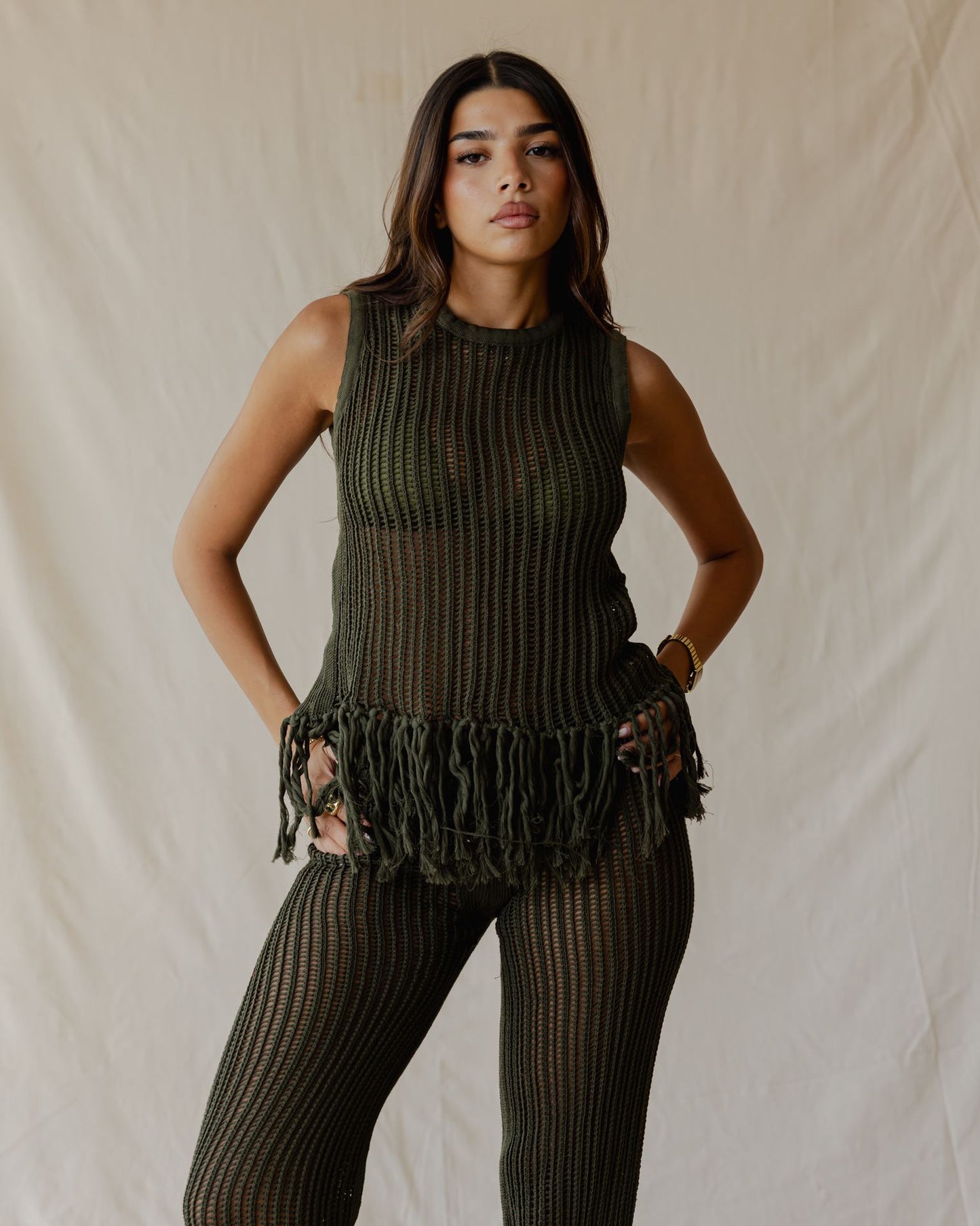 Isla Olive Knit Top