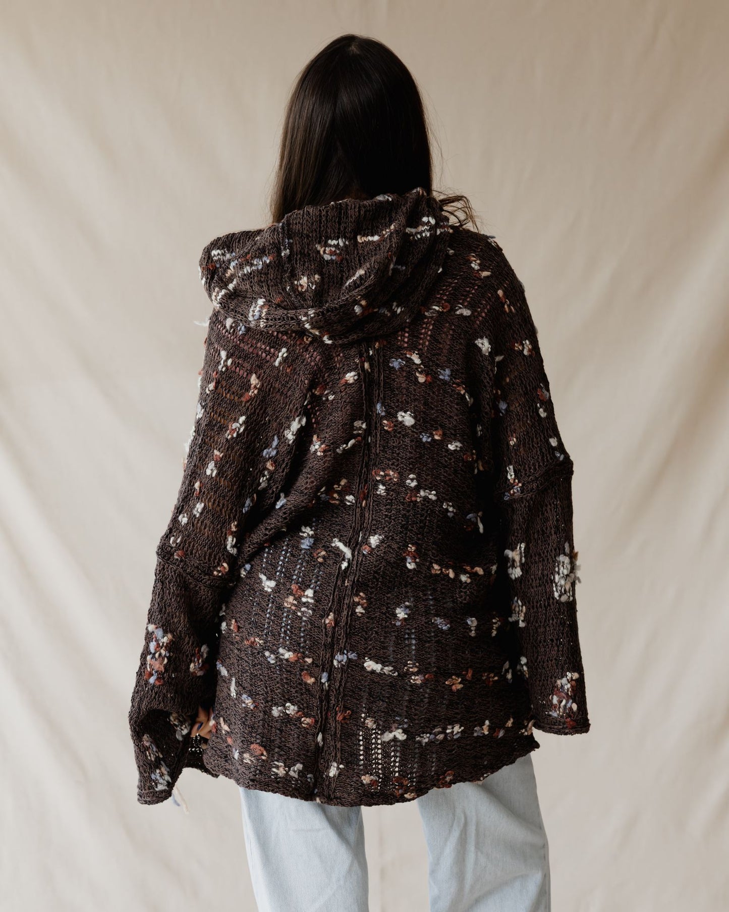Brown Speckle Tricot Hoodie