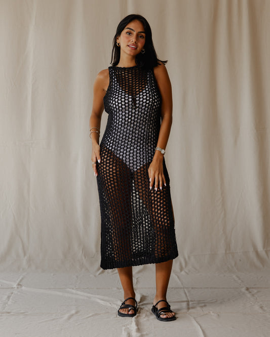Black Handmade Knit Dress