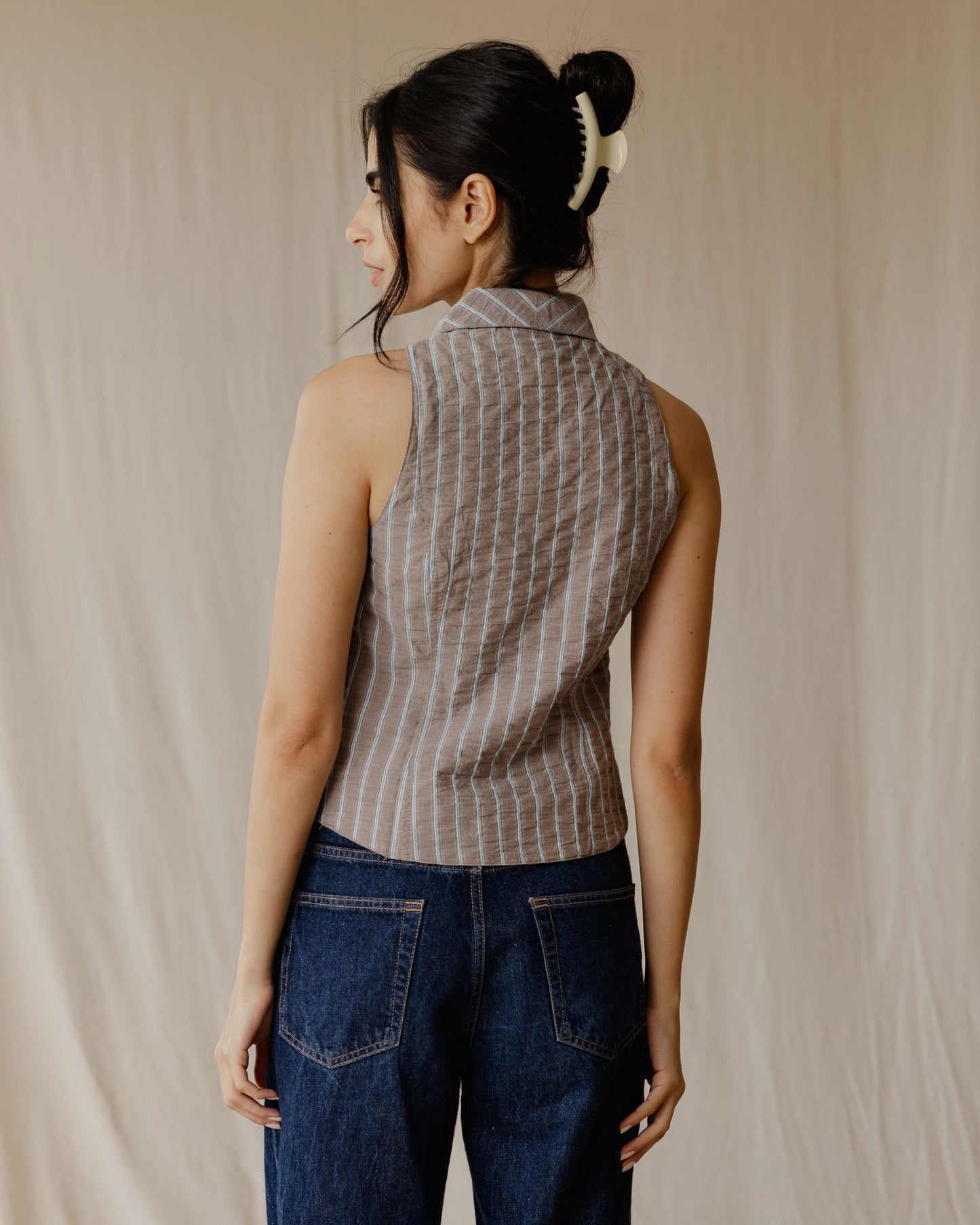 Kyoto Dusty Brown Gingham Shirt