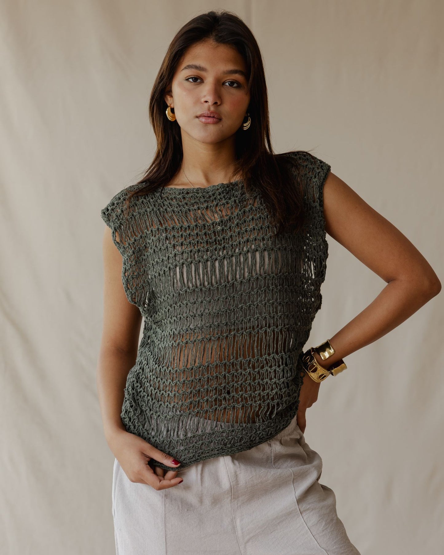بلوزة "Knit Me Not Olive"