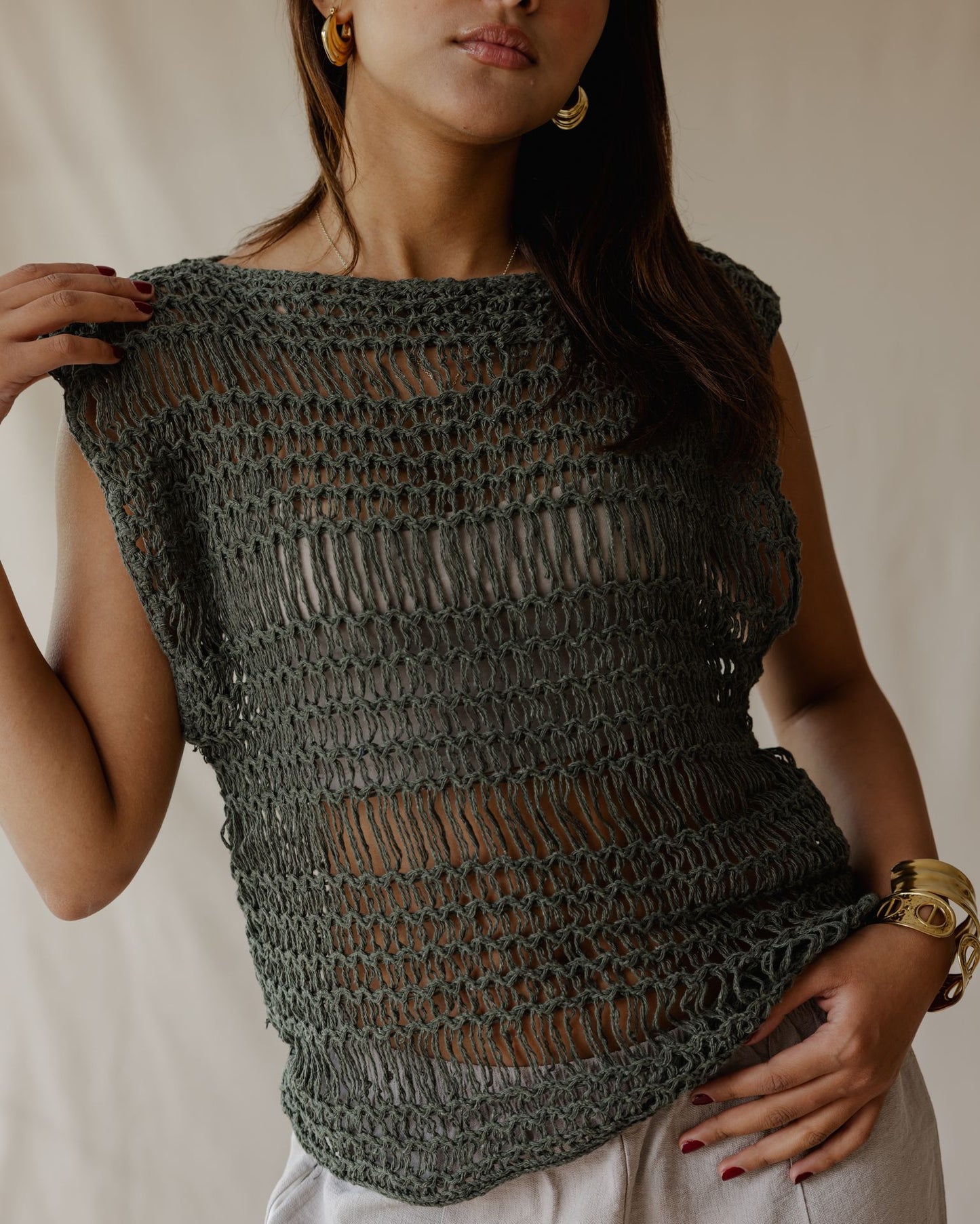 بلوزة "Knit Me Not Olive"