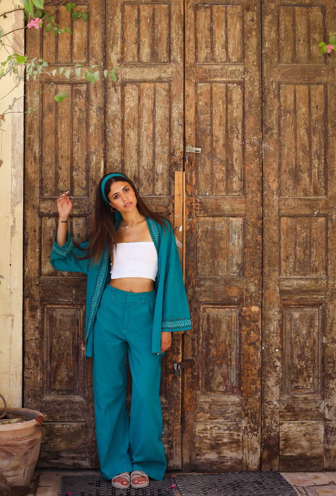 Gaia Linen Kimono Teal