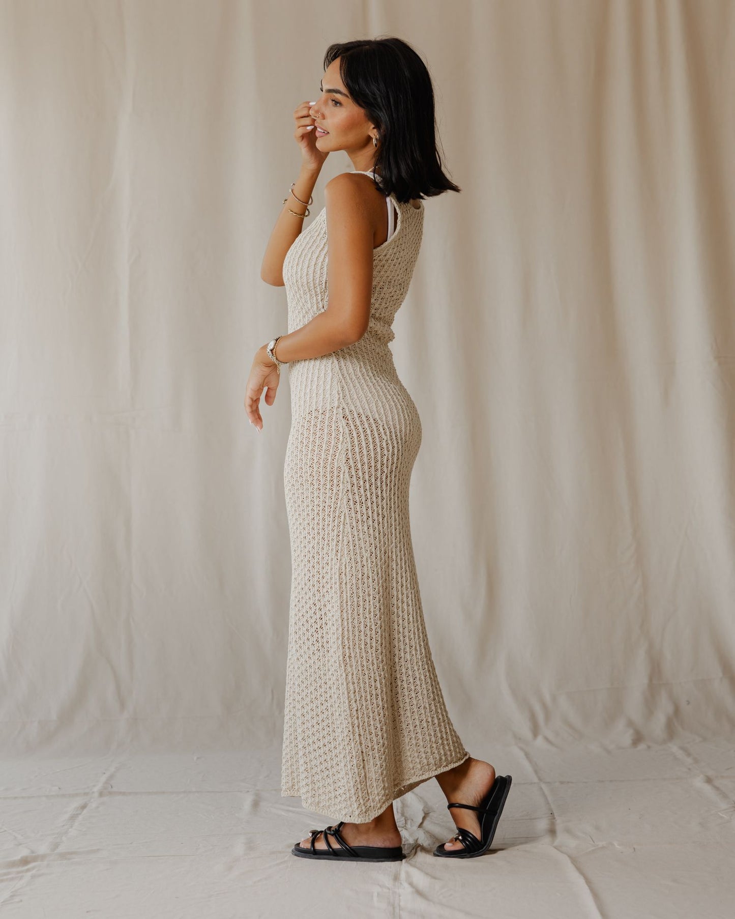 Haven Off-White Knit Dress