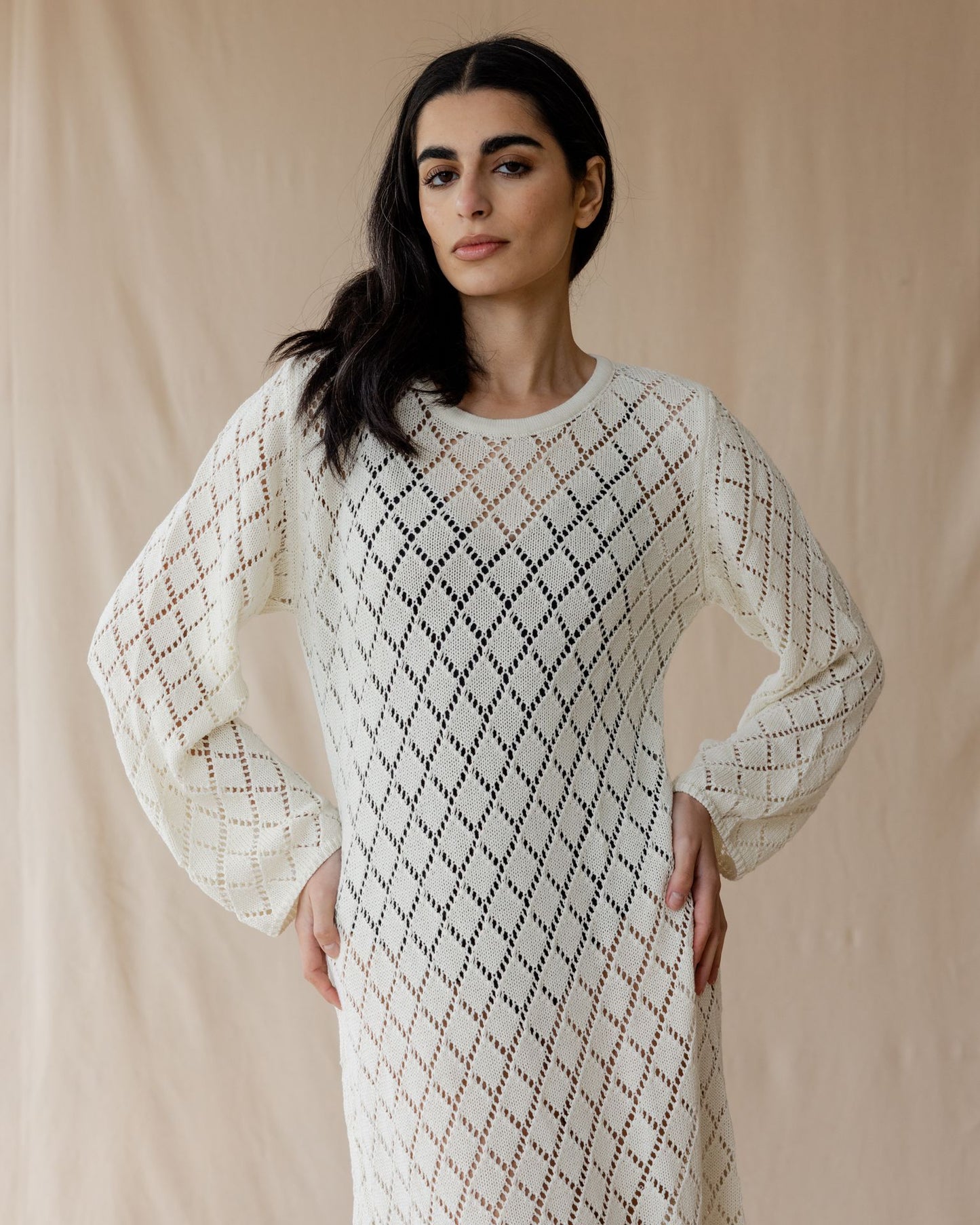 Dusk Off-White Knit Dress