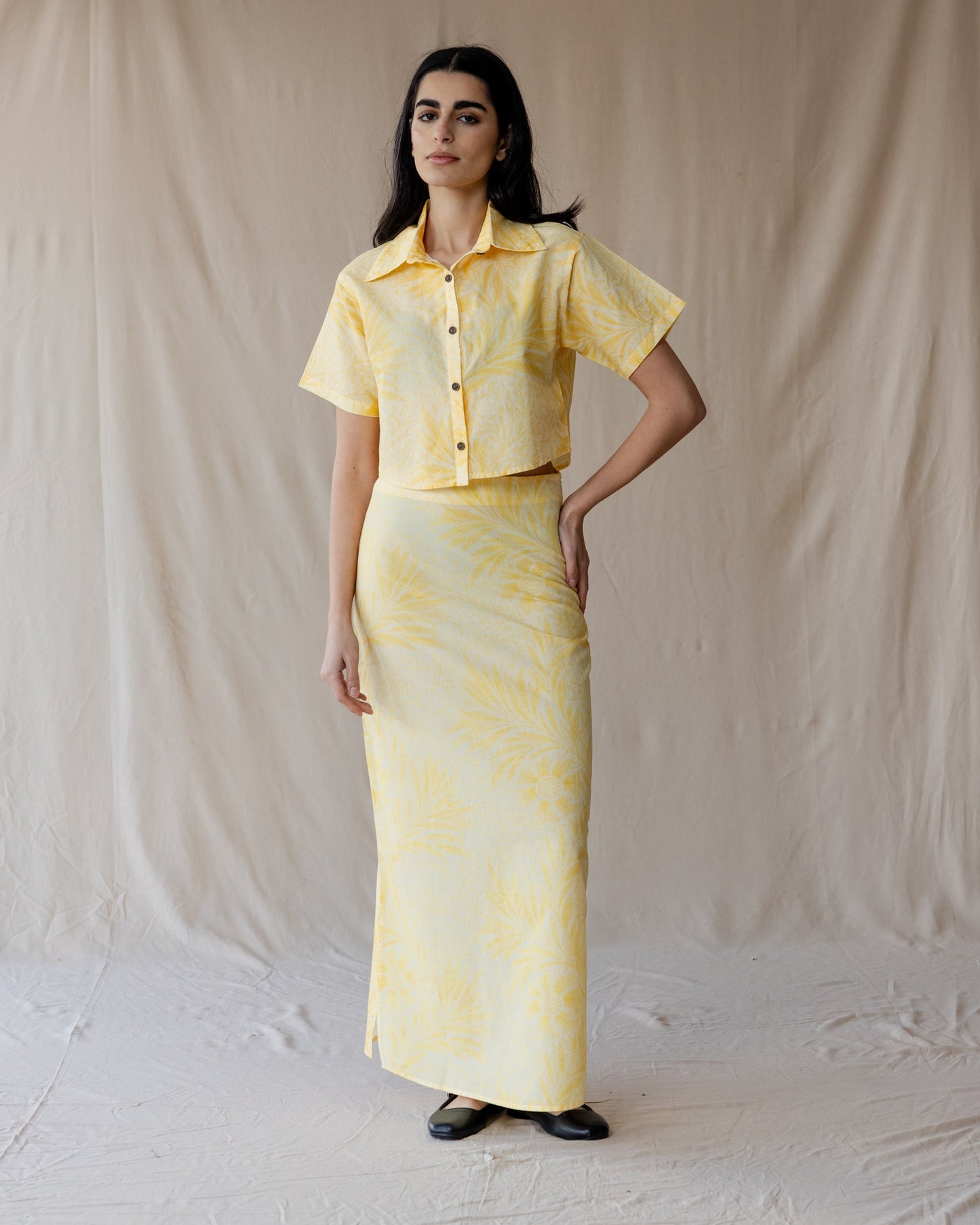Antique Bloom Shirt In Butter Yellow