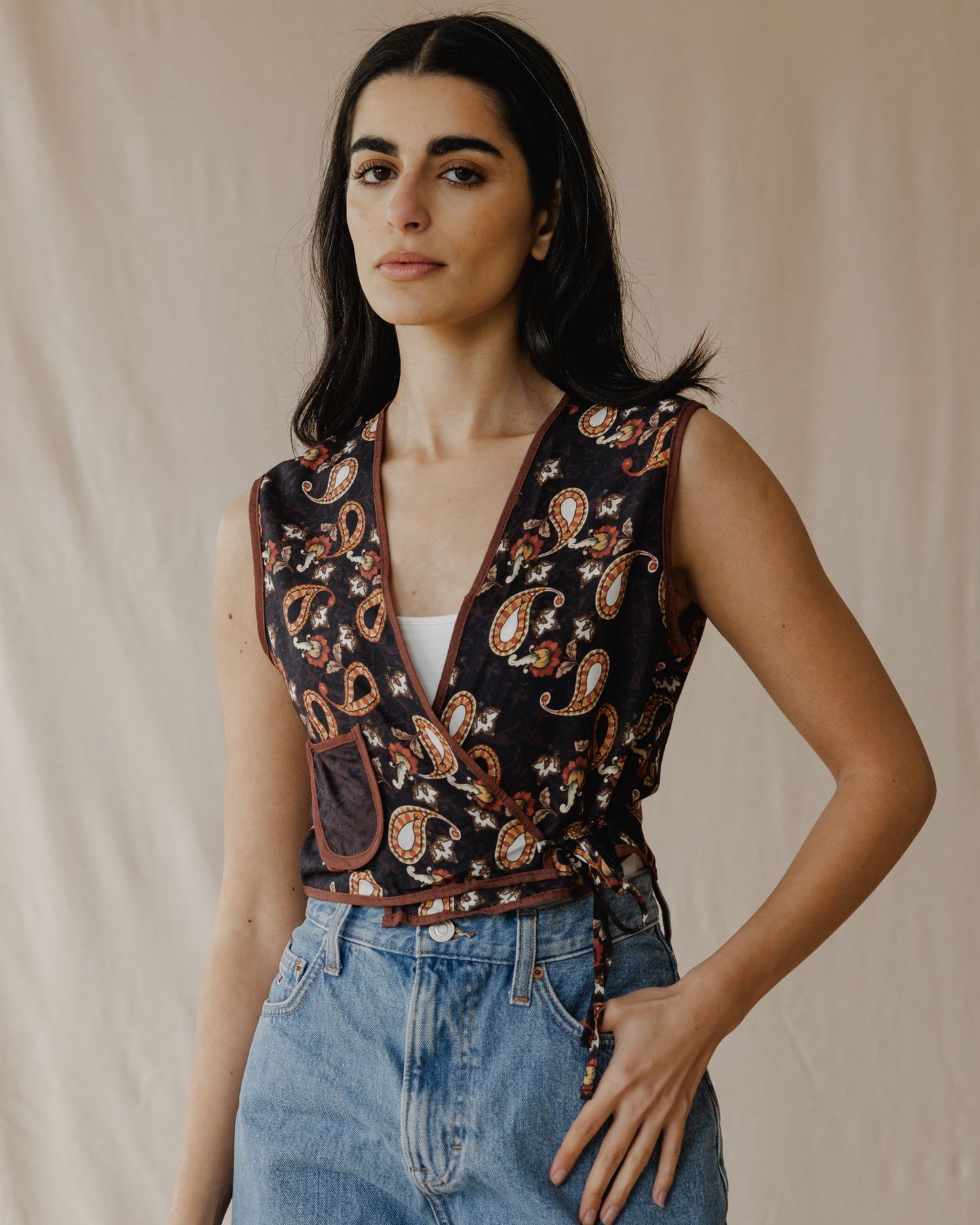 Noir Paisley Vest