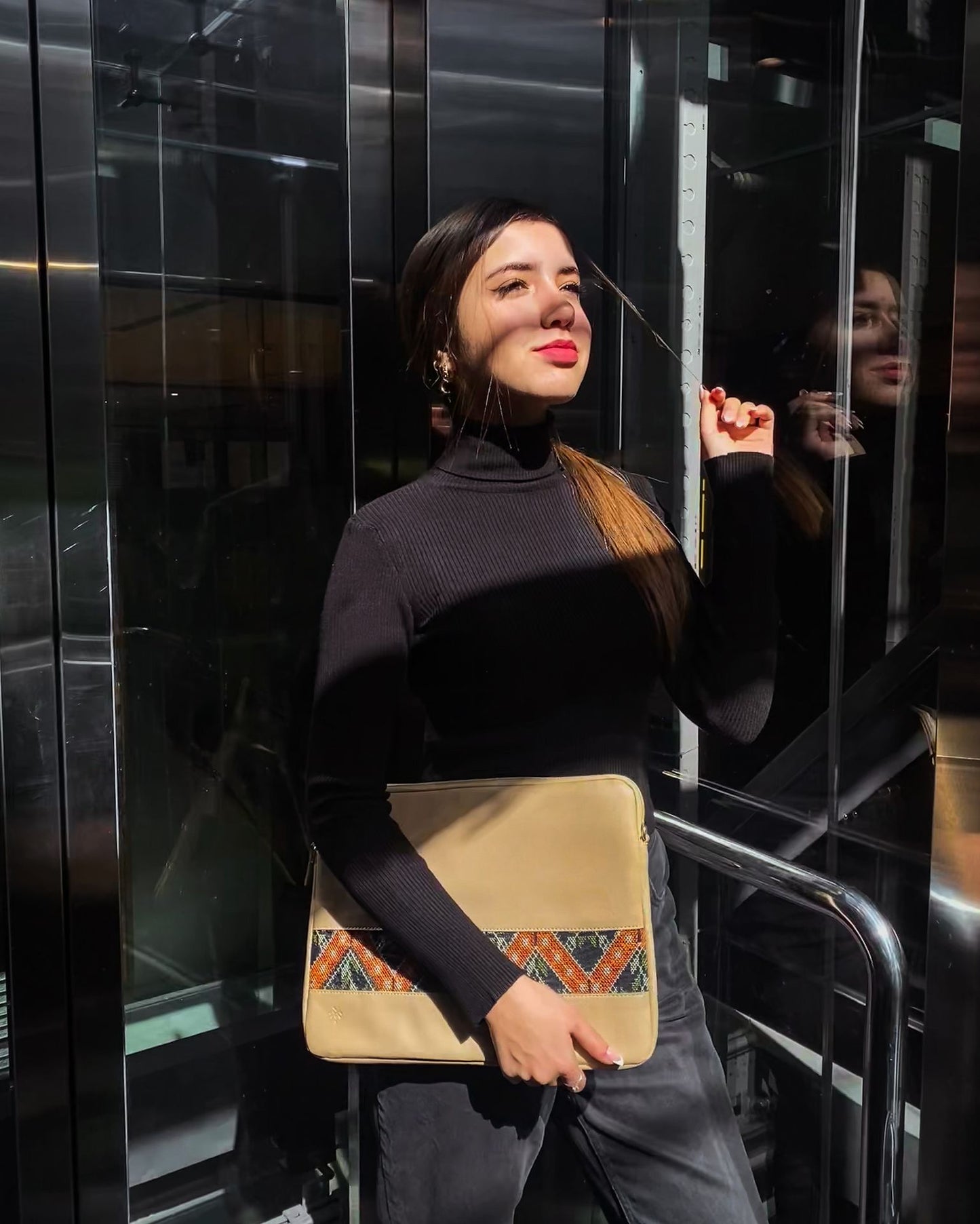 Beige Etamine Laptop Sleeve