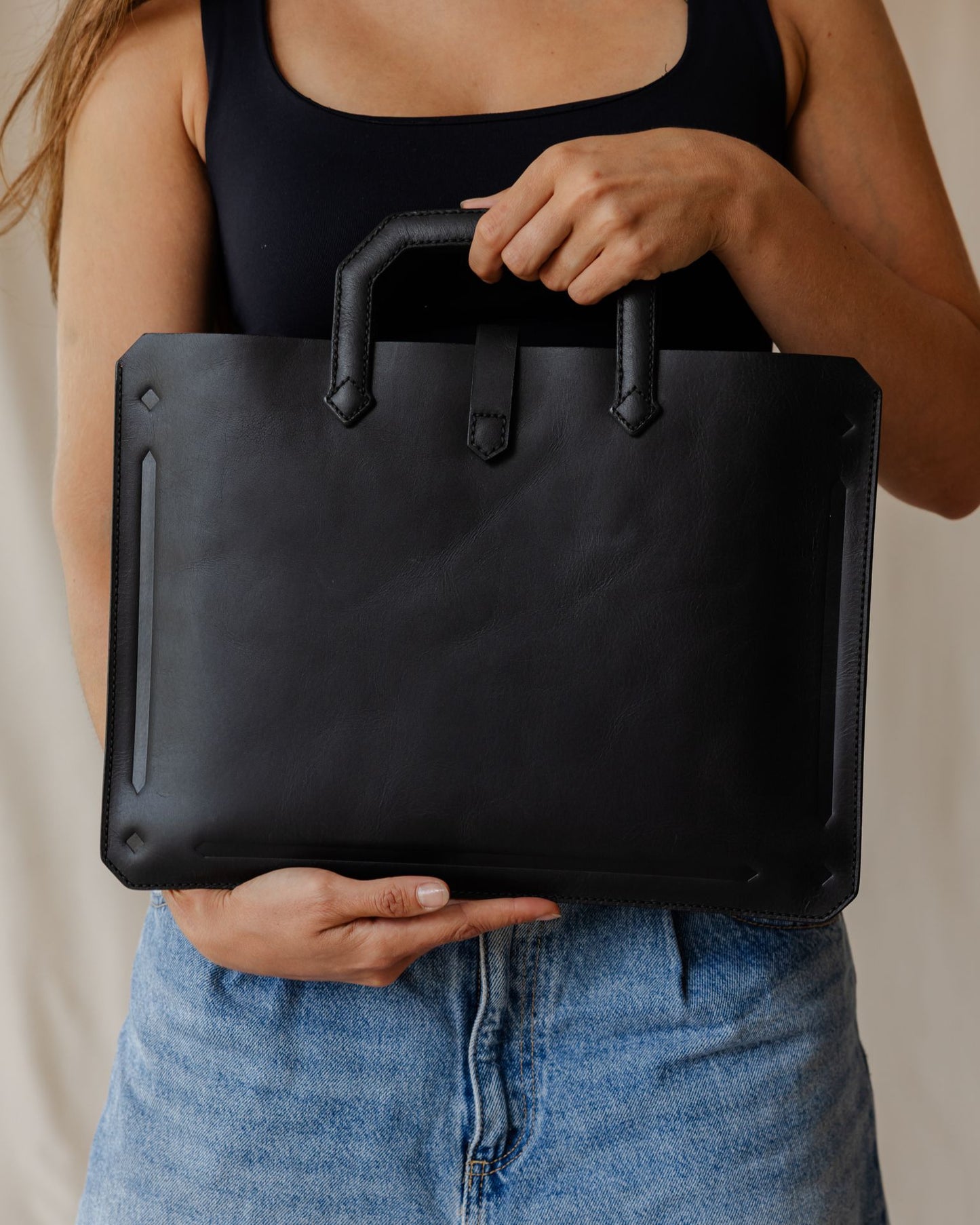 Black Top Handle Laptop Sleeve