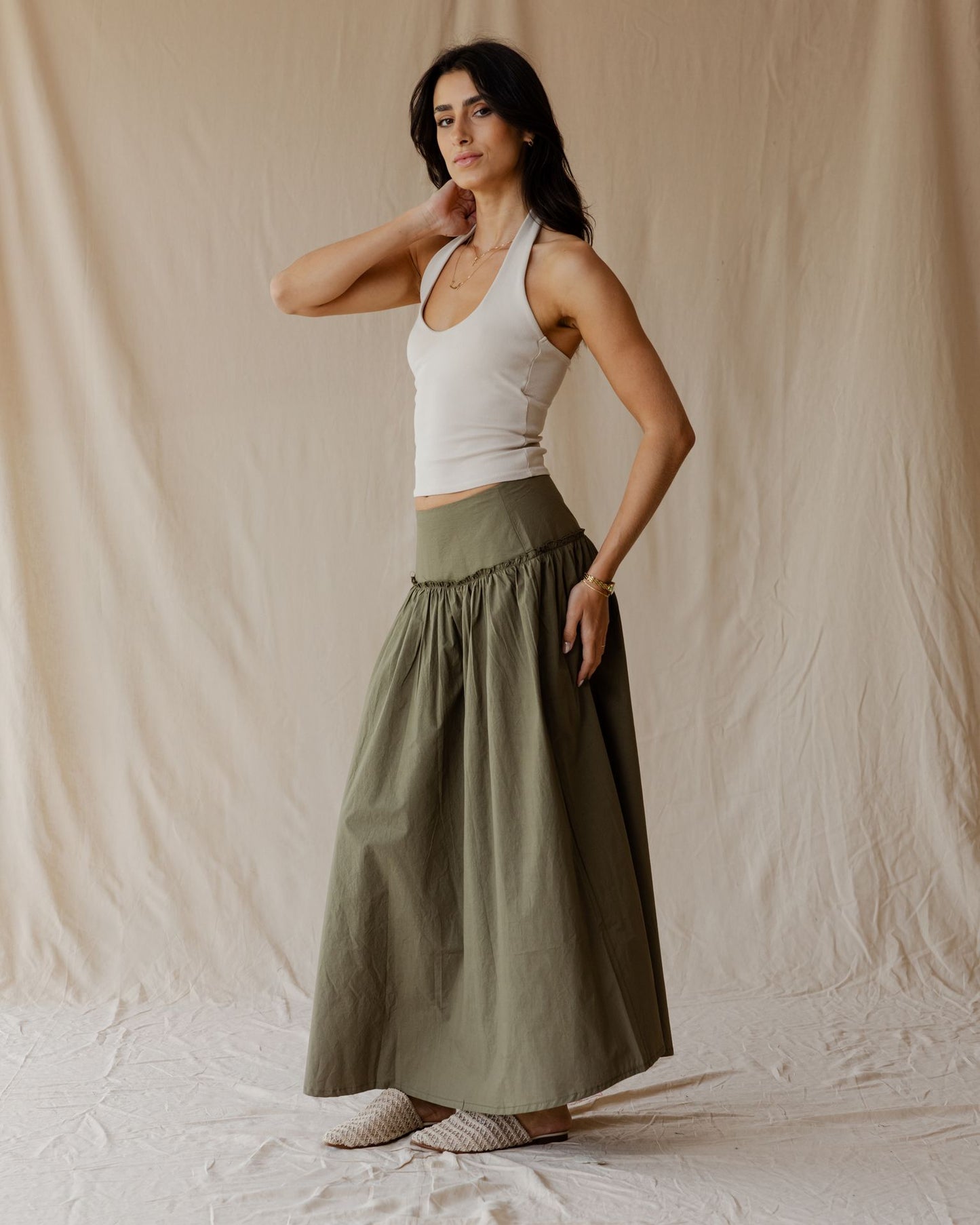 Olive Flow Skirt
