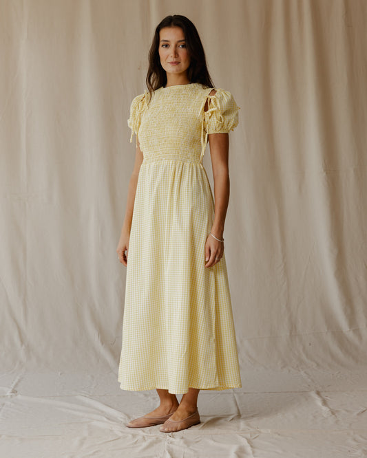 Pastel Picnic Yellow Dress