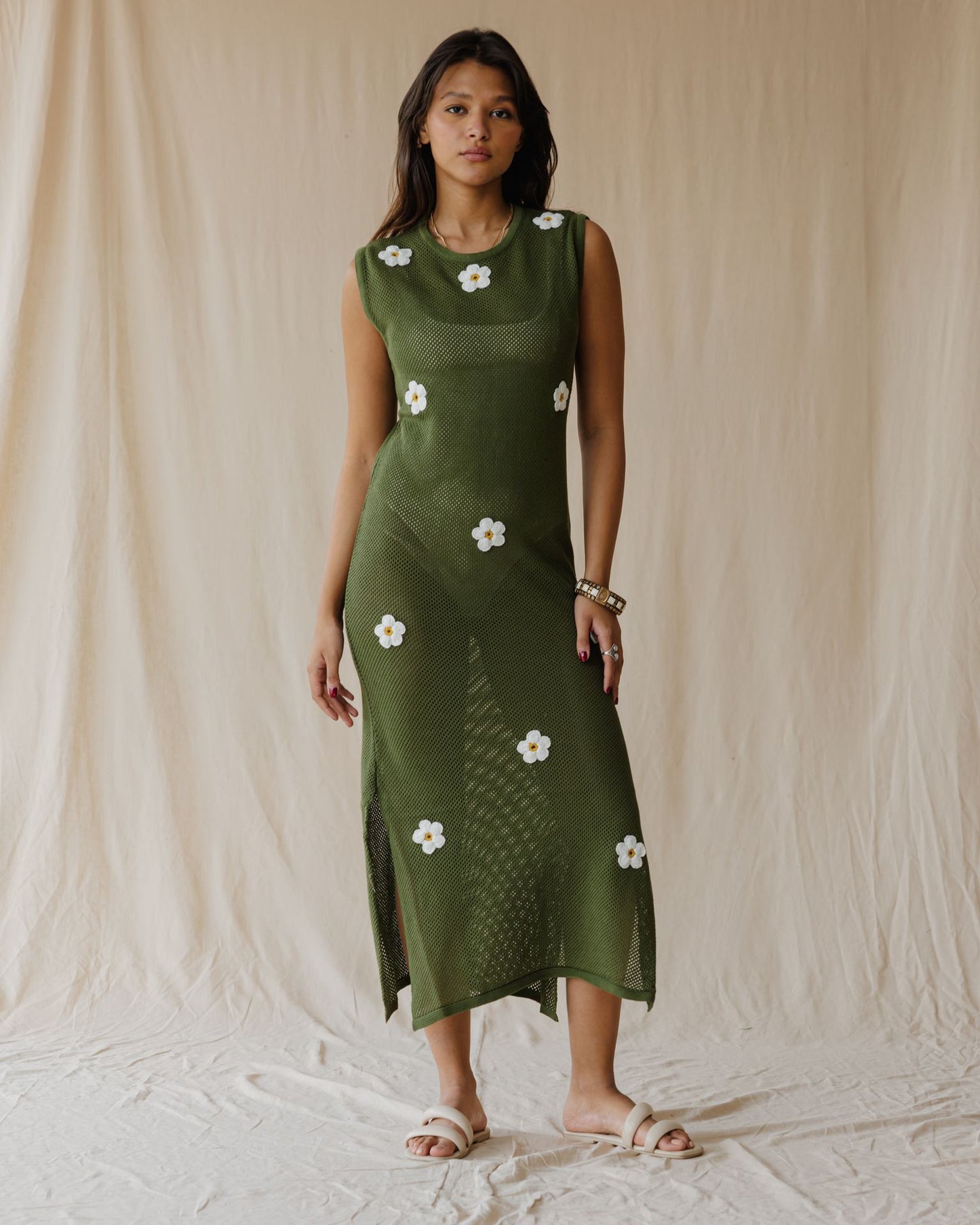 Olive Daisy Drift Dress