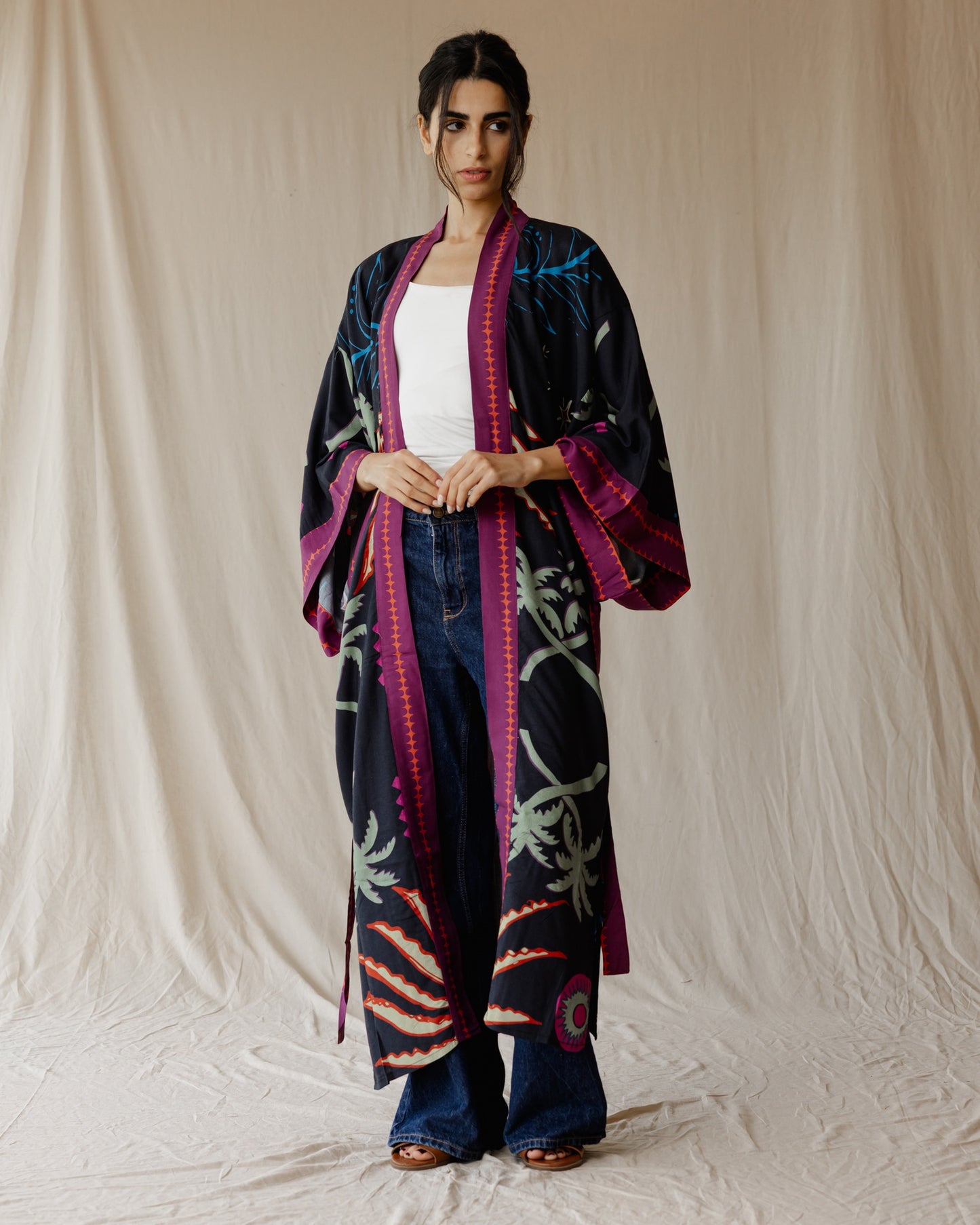 Island Dreams Kimono Dark