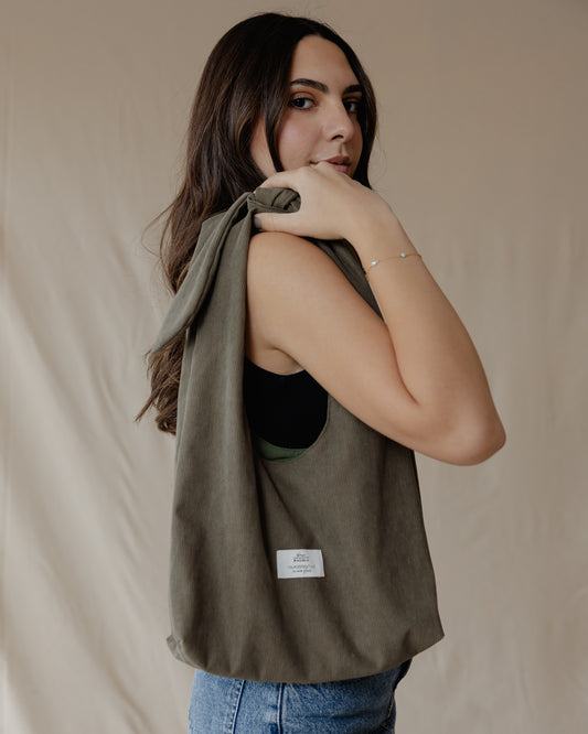 Vittoria Dark Olive Tote Bag