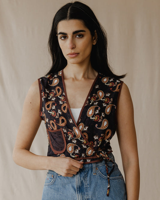 Noir Paisley Vest