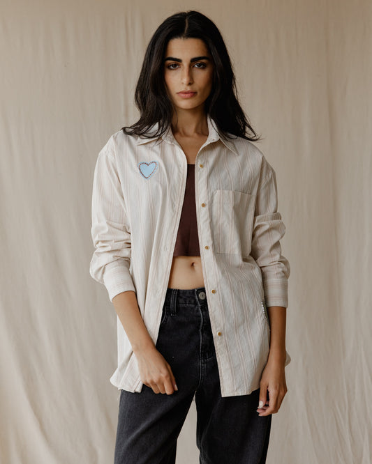 Sand Heart Stripe Shirt
