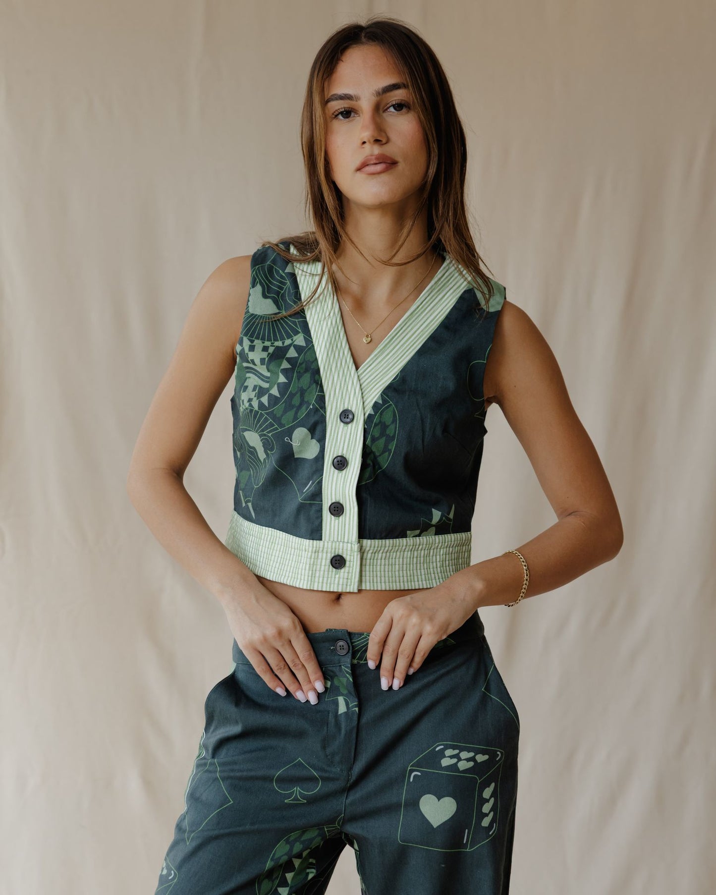 Hearts on Deck Olive Green Set