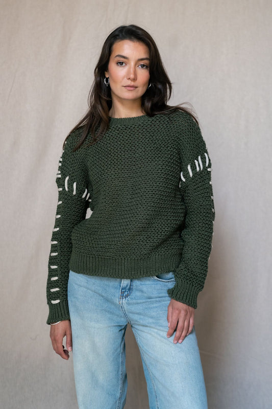 The Hand-Stitched Sweater Olive