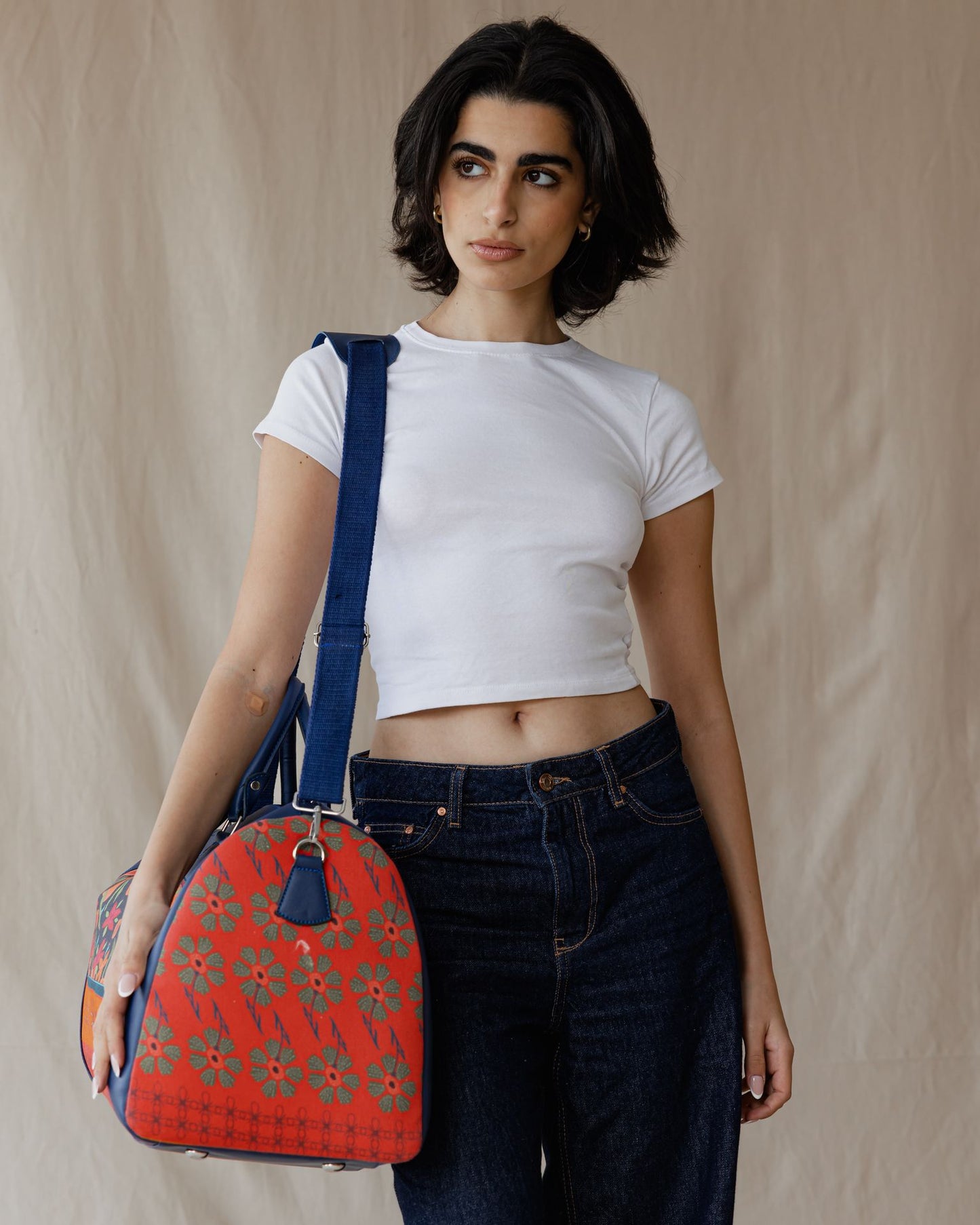 Red Blossoms Duffle Bag