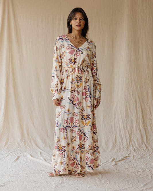 Wildflower Waltz Off-White Dress