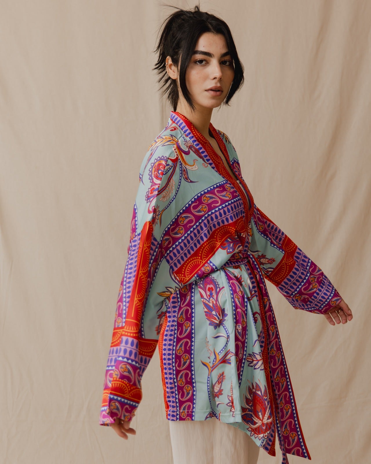Pinnata Kimono In Sky Blue